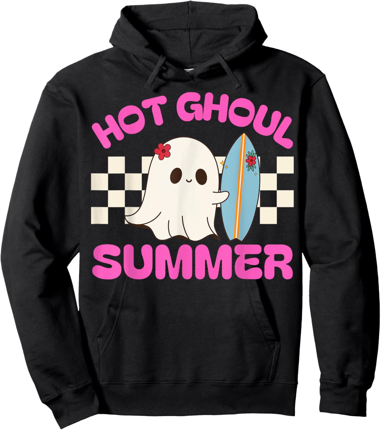 Funny Hot Ghoul Summer Ghost Spooky Beach Halloween Men Women Hoodie - Hoodie | Black