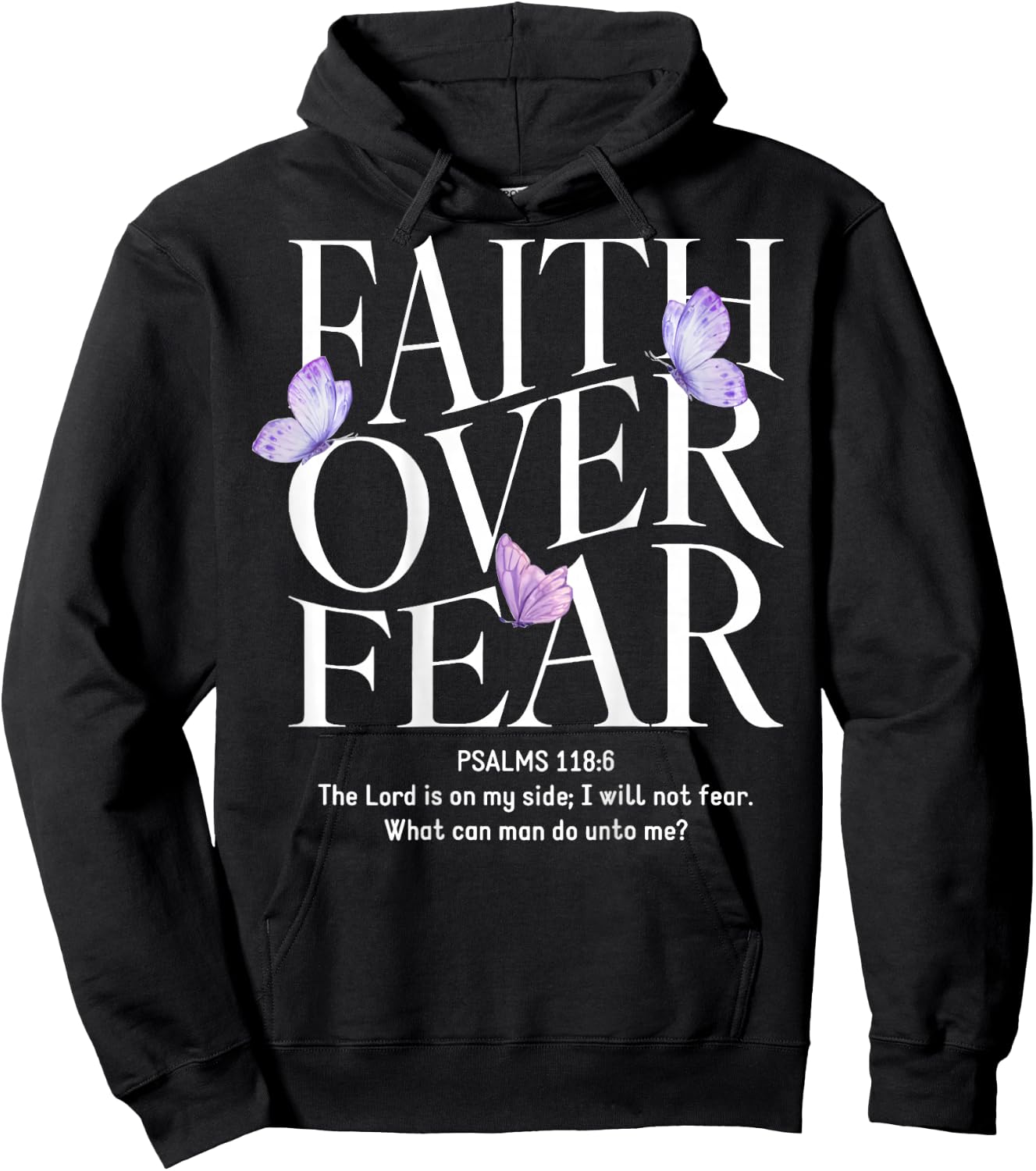 Faith Over Fear Christian (on back) Hoodie - Hoodie | Black
