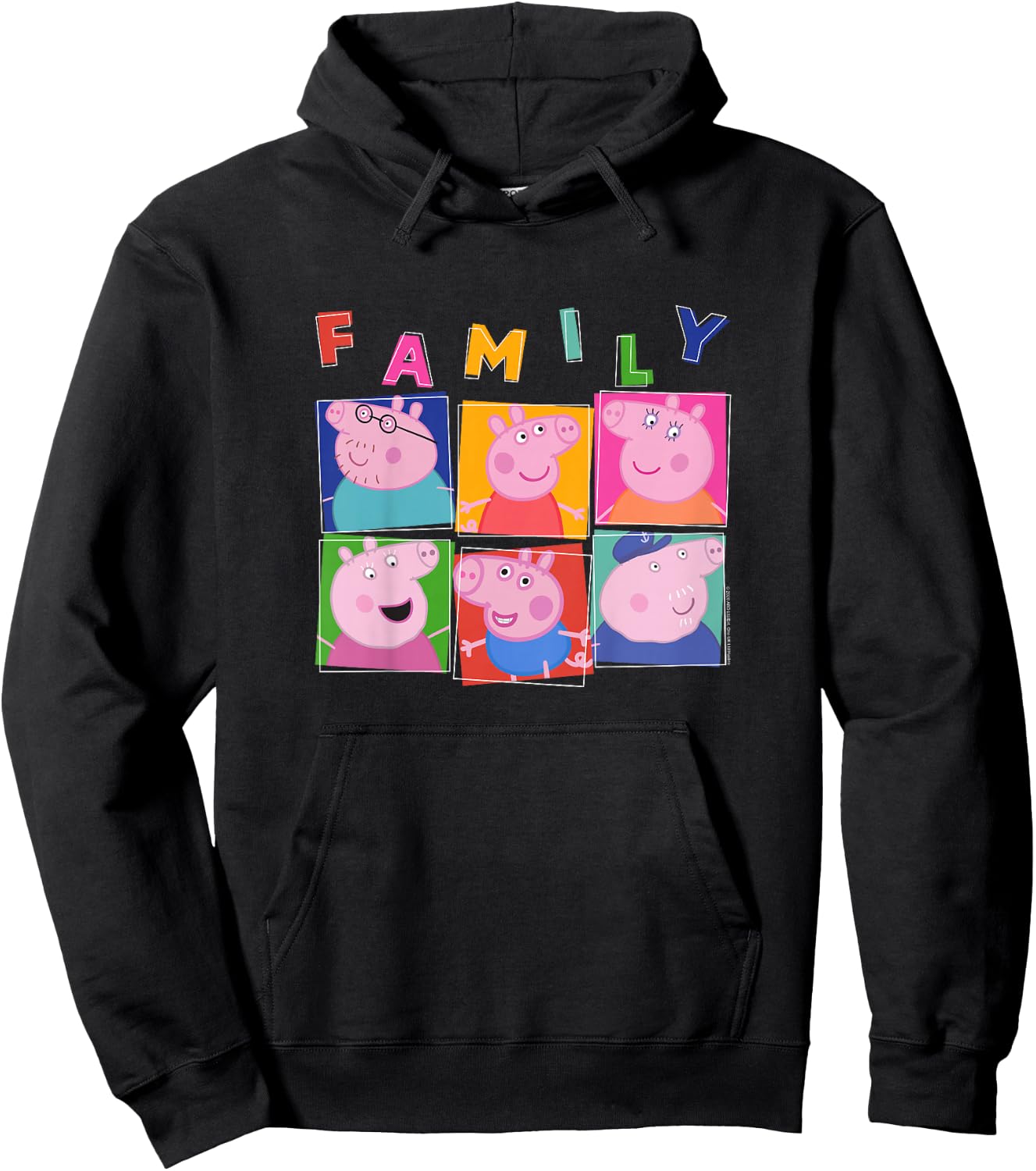 Peppa Pig Family Portrait Panels Hoodie - Hoodie | Black