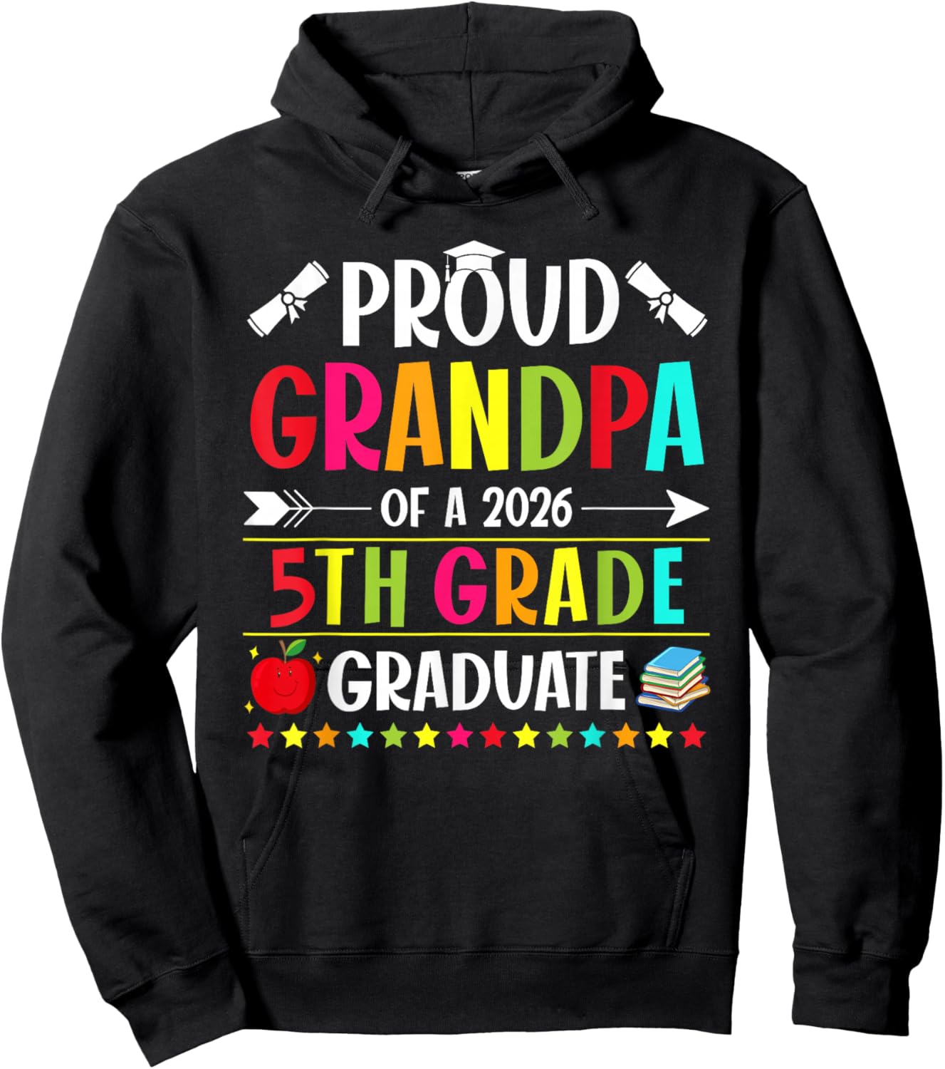 Proud Grandpa of a Class of 2026 5th Grade Graduate Hoodie - Hoodie | Black