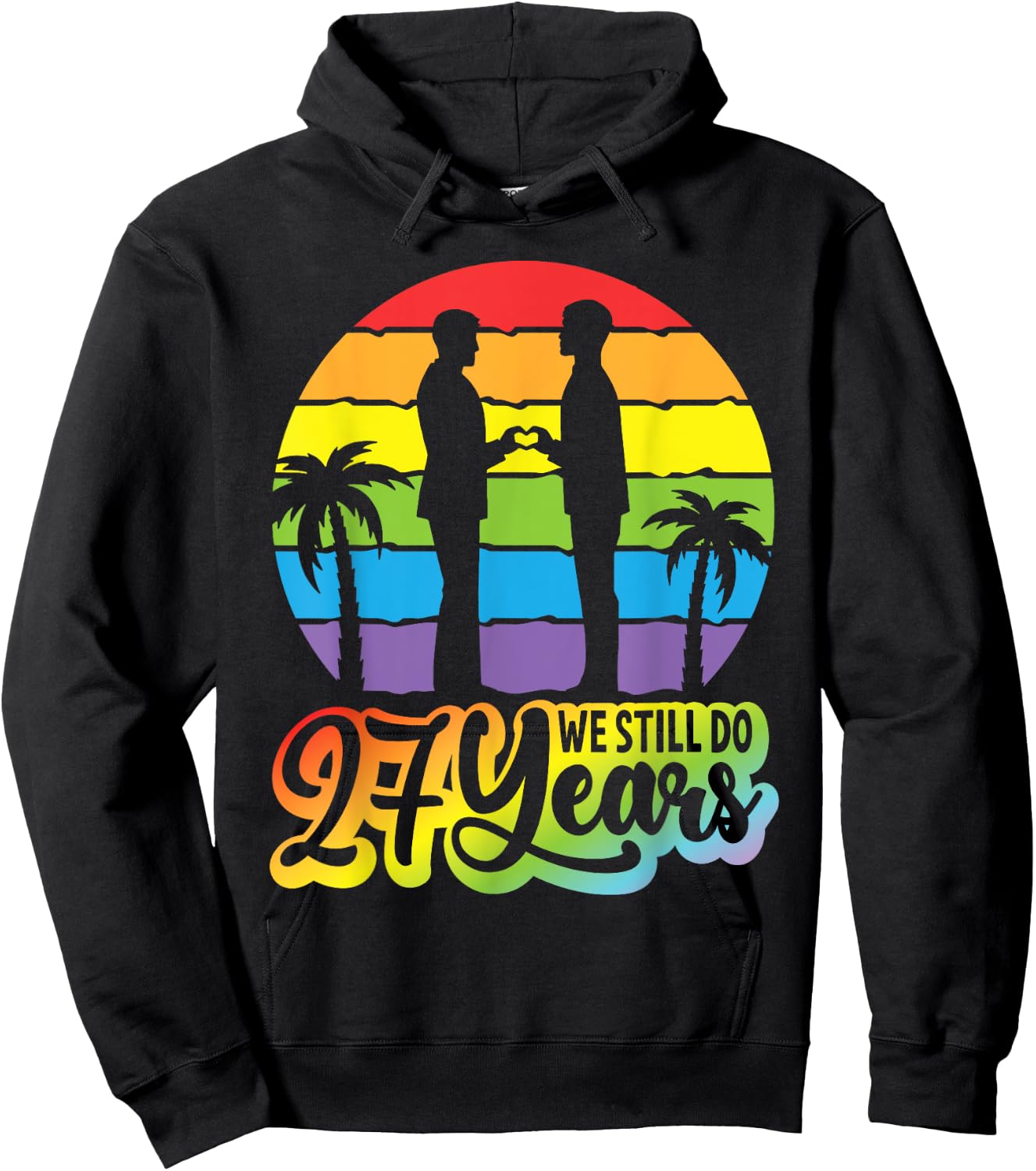 Gay Couple 27 Years Of Marriage We Still Do 27th Anniversary Hoodie - Hoodie | Black