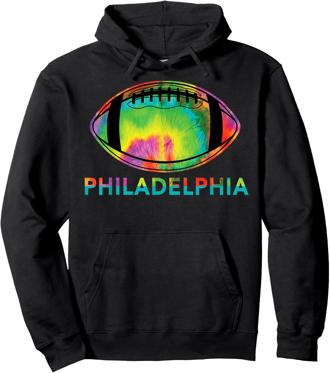 Tie Dye Cool Football Design Apparel Philadelphia Hoodie - Hoodie | Black
