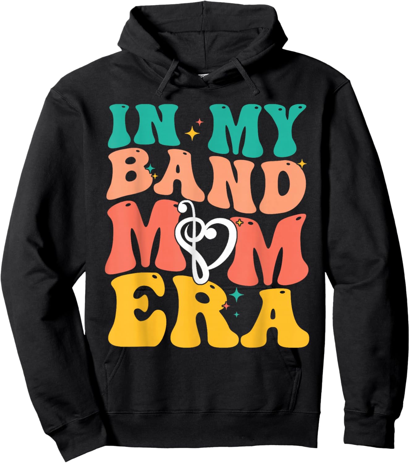 Retro In My Band Mom Era Marching Band Mom Mother Women Hoodie - Hoodie | Black