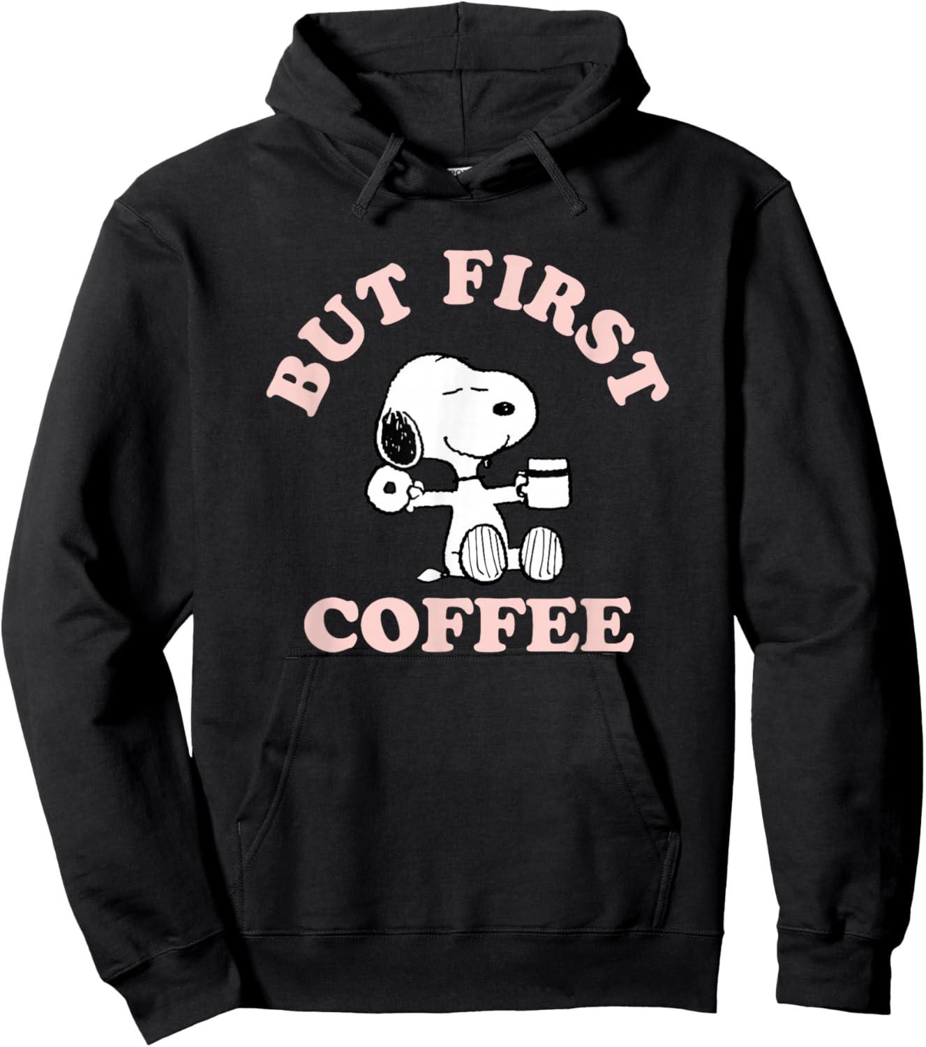 Peanuts But First Coffee Snoopy Hoodie - Hoodie | Black