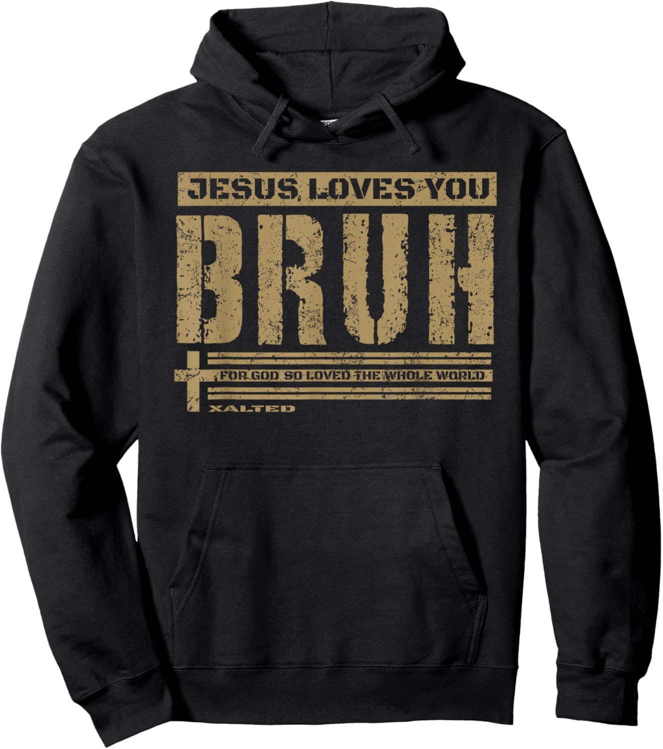 Jesus Loves You Bruh - Christian Hoodie - Hoodie | Black