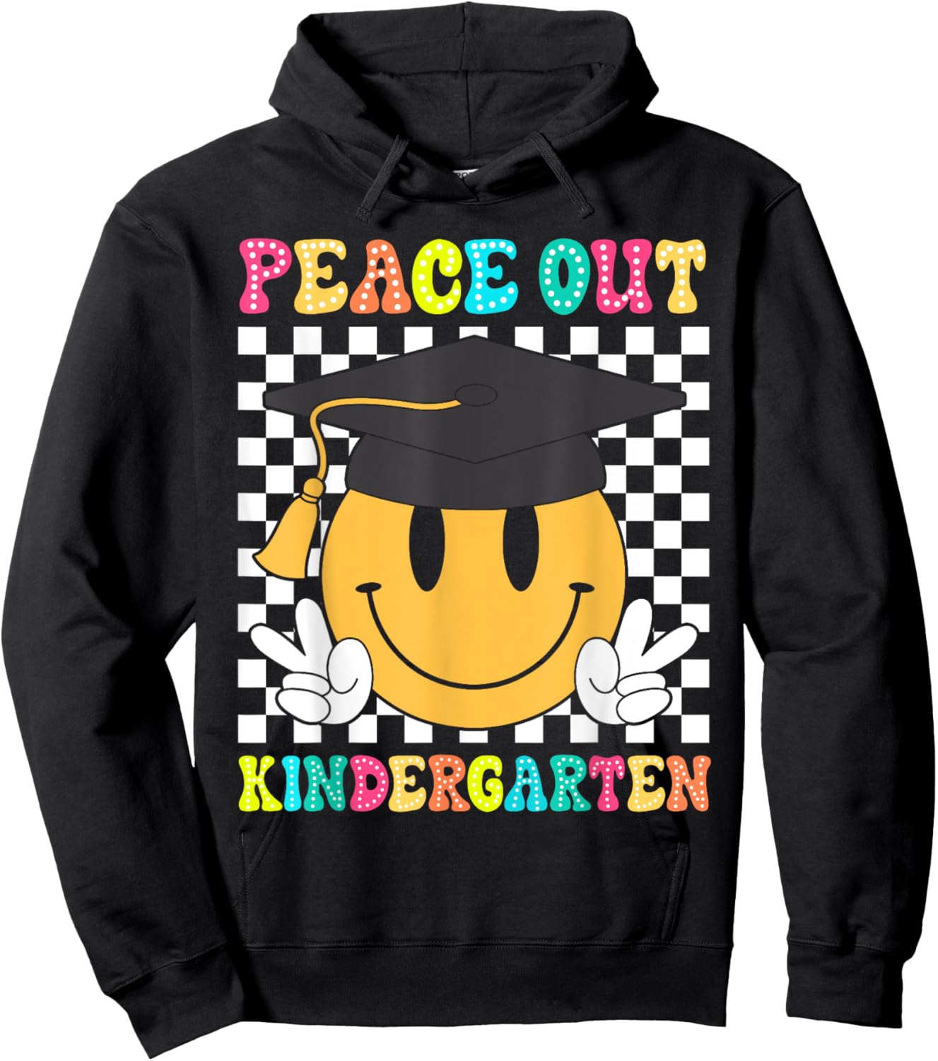 Peace Out Kindergarten Graduation Class Of 2024 Kid Boy Girl Hoodie - Hoodie | Black