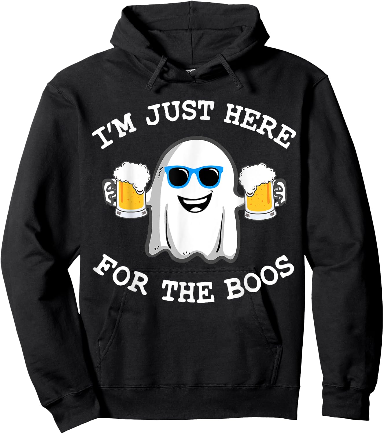 Funny Halloween I'm just here for the boos costume gift Hoodie - Hoodie | Black