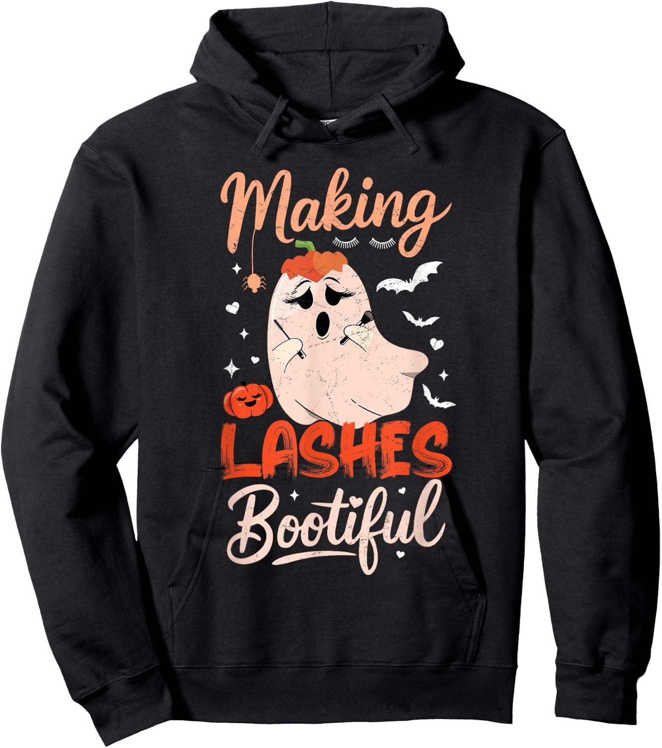 Funny Making Lashes Bootiful Halloween Costume Lash Tech Hoodie - Hoodie | Black