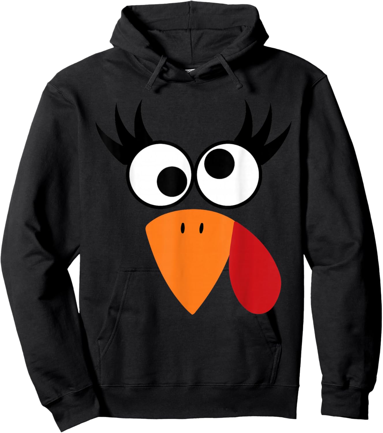 Funny Silly Turkey Face Happy Turkey Day Thanksgiving Hoodie - Hoodie | Black