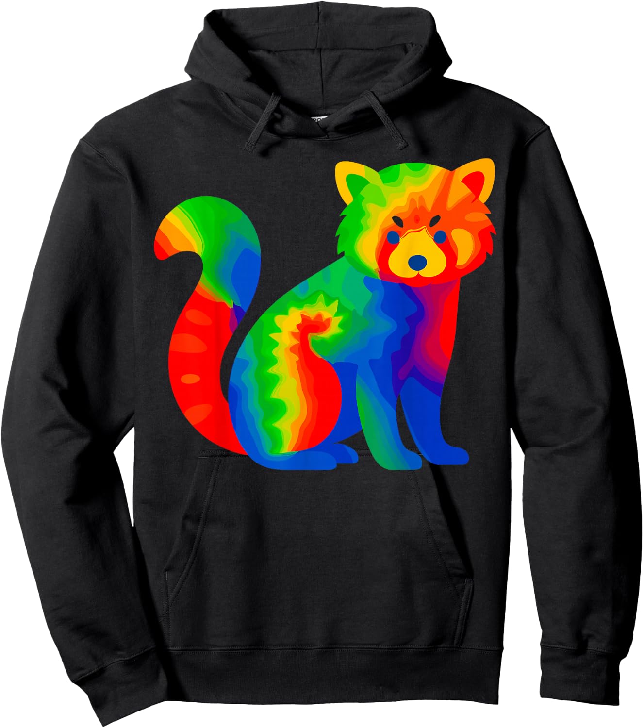 Tie-Dye Red Panda Hoodie - Hoodie | Black