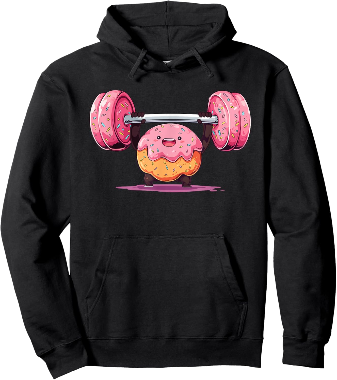 Donut Weightlifting Barbell Workout Gym Weightlifter Hoodie - Hoodie | Black