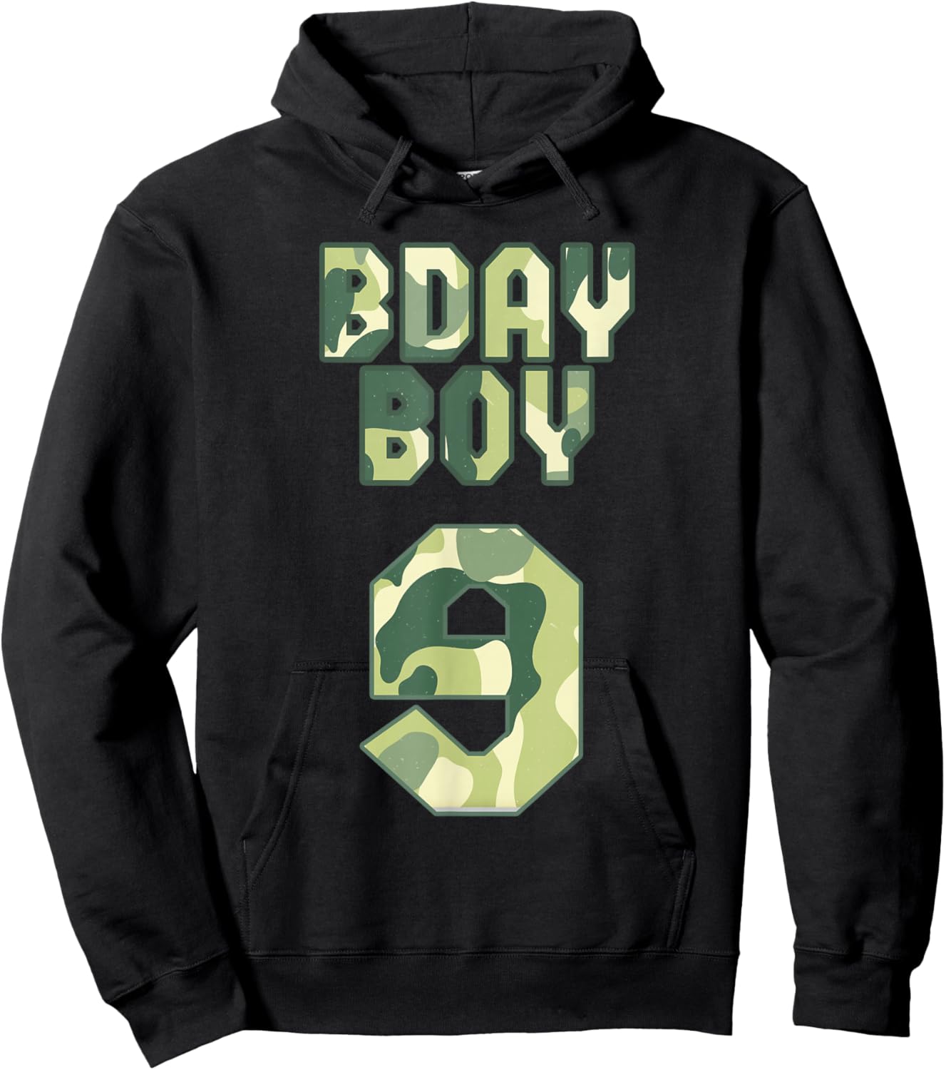 BDAY BOY Military Little Officer 9th Birthday My Camouflage Hoodie - Hoodie | Black