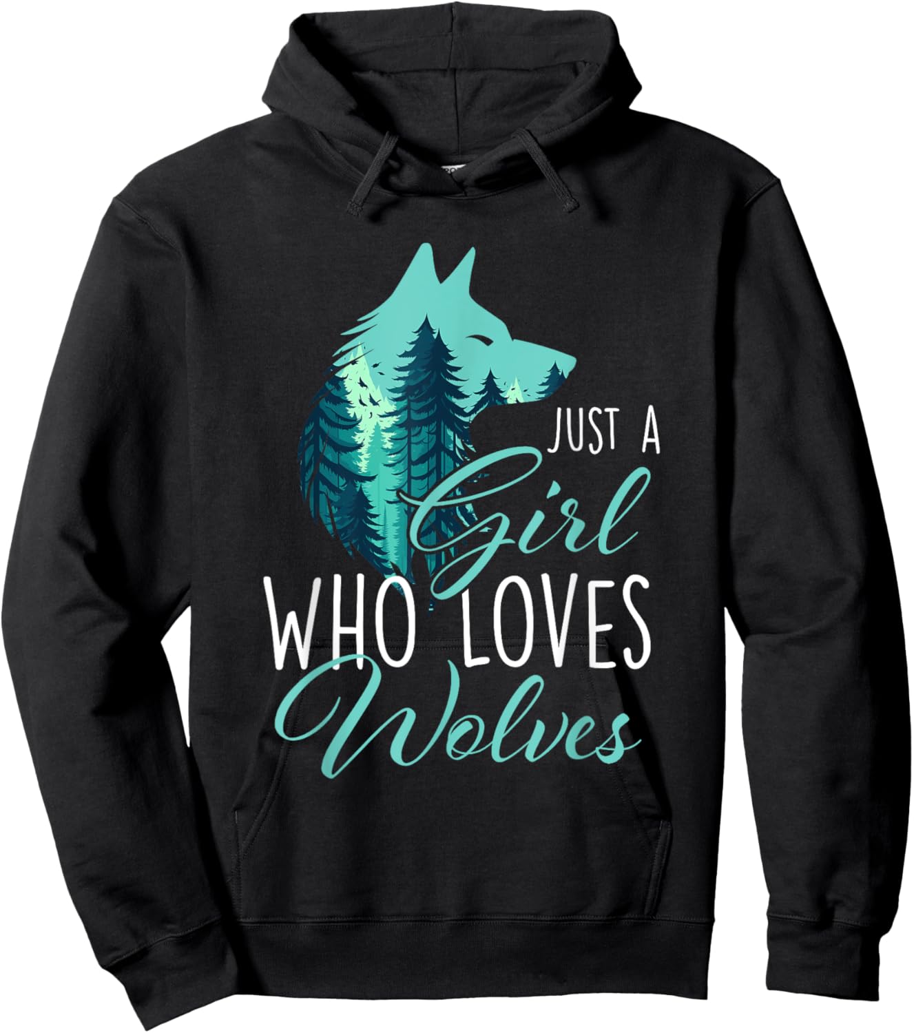 Just A Girl Who Loves Wolves - Wolf Lover Wildlife Animal Hoodie - Hoodie | Black