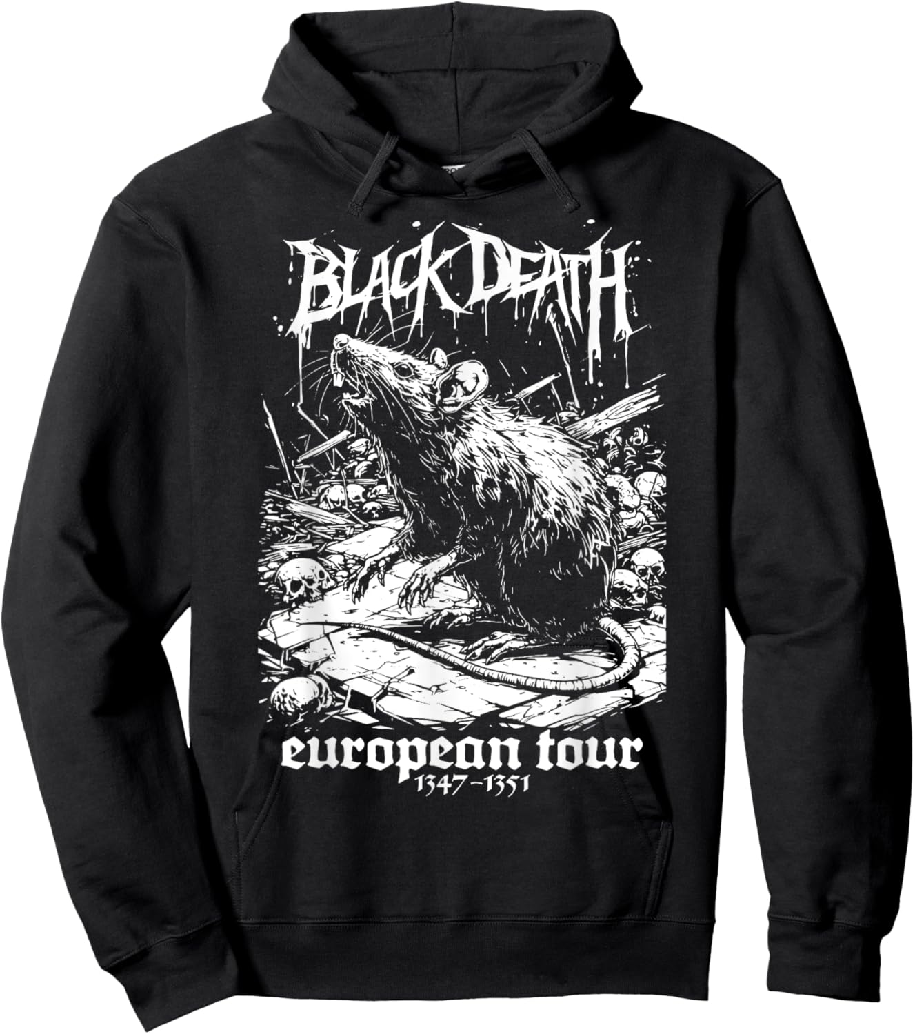 Black Death European Tour Plague Rat Medieval History Goth Hoodie - Hoodie | Black