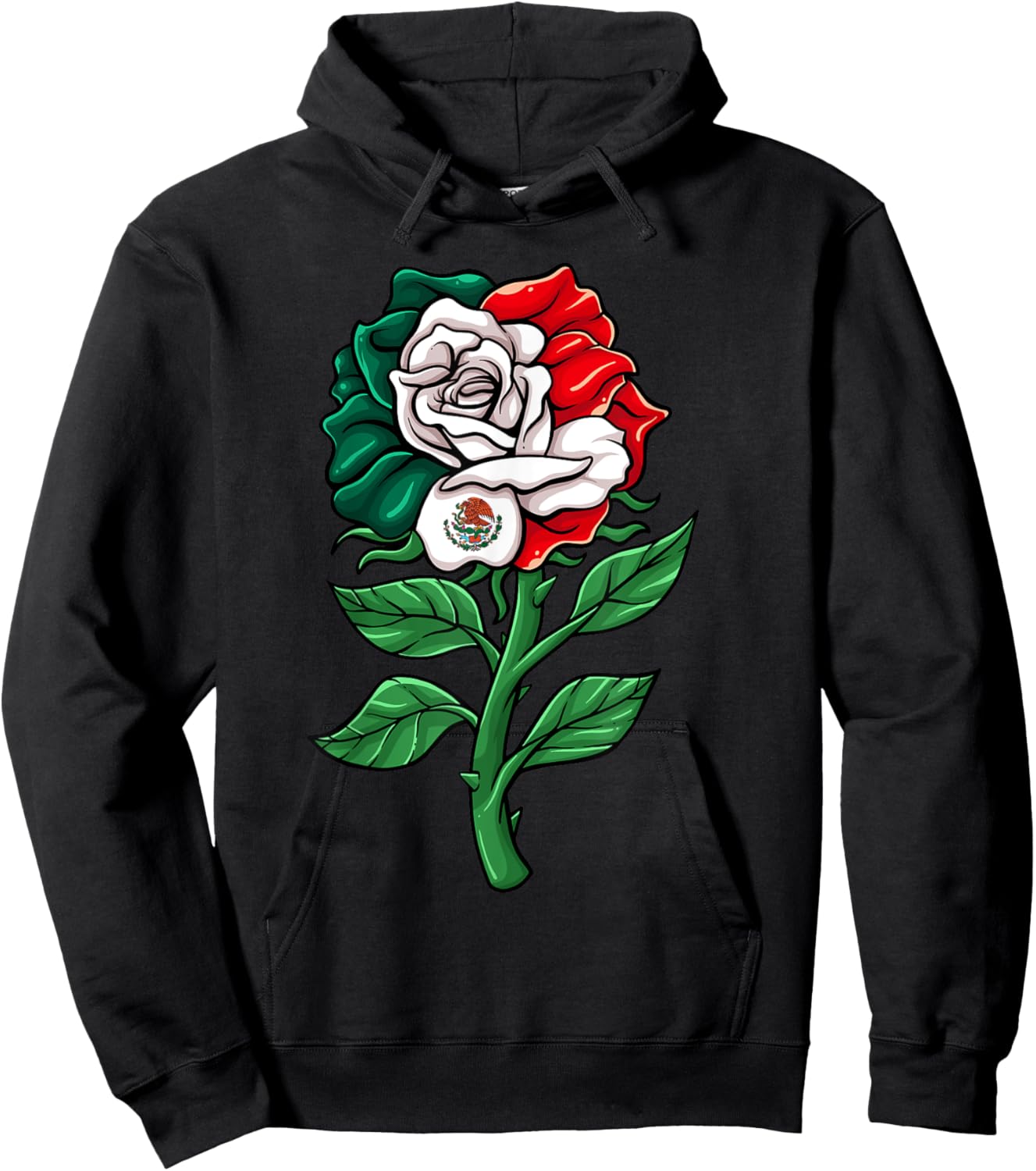 Mexico Gift Rose Tijuana Mexican Hispanic Pride Poncho Hoodie - Hoodie | Black