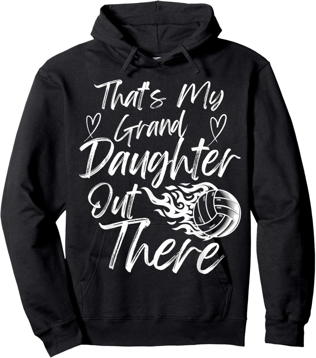 That's My Granddaughter Out There Volleyball Grandma Grandpa Hoodie - Hoodie | Black