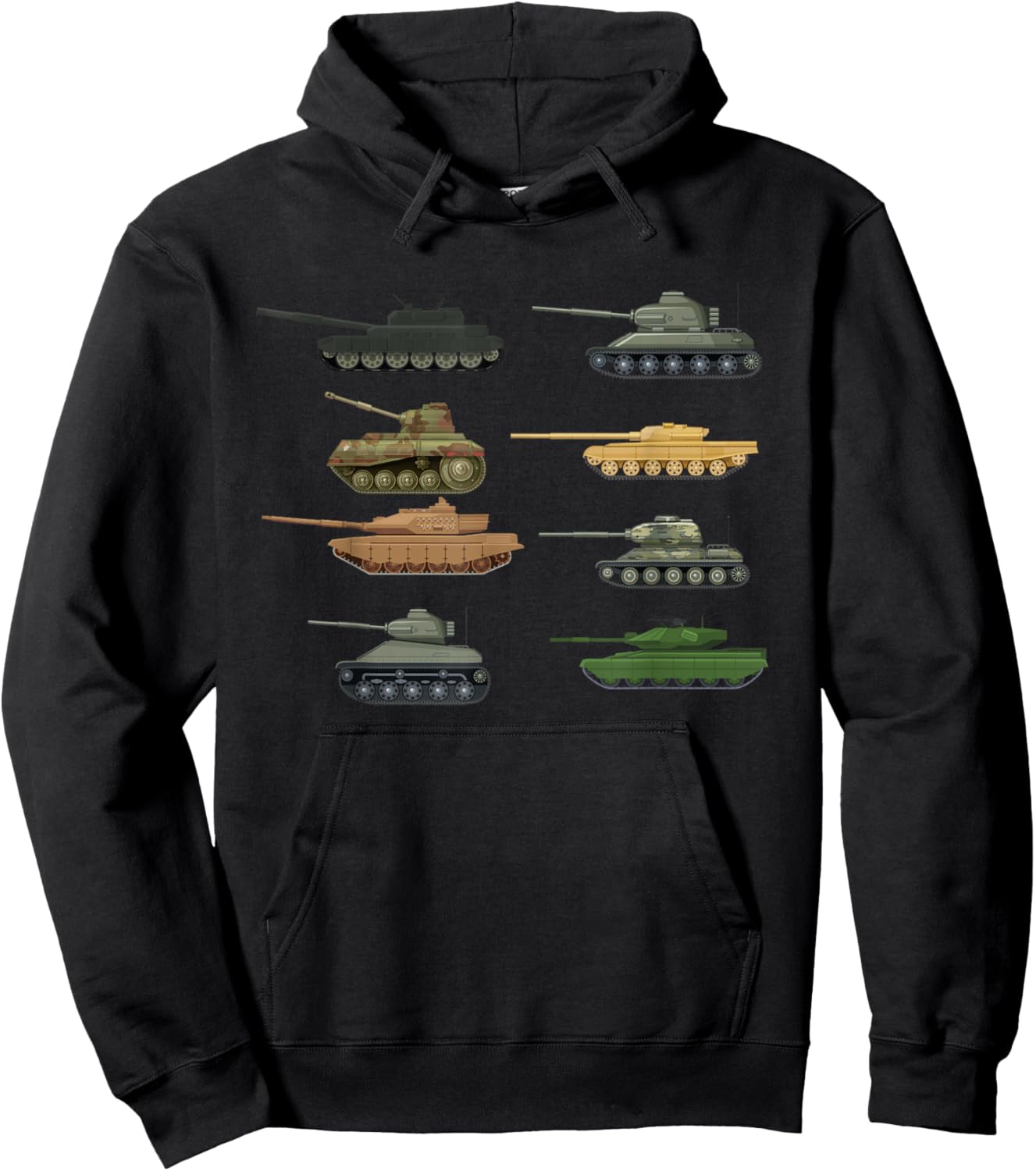 Tank Military Birthday for Boys Girls Toddlers Hoodie - Hoodie | Black