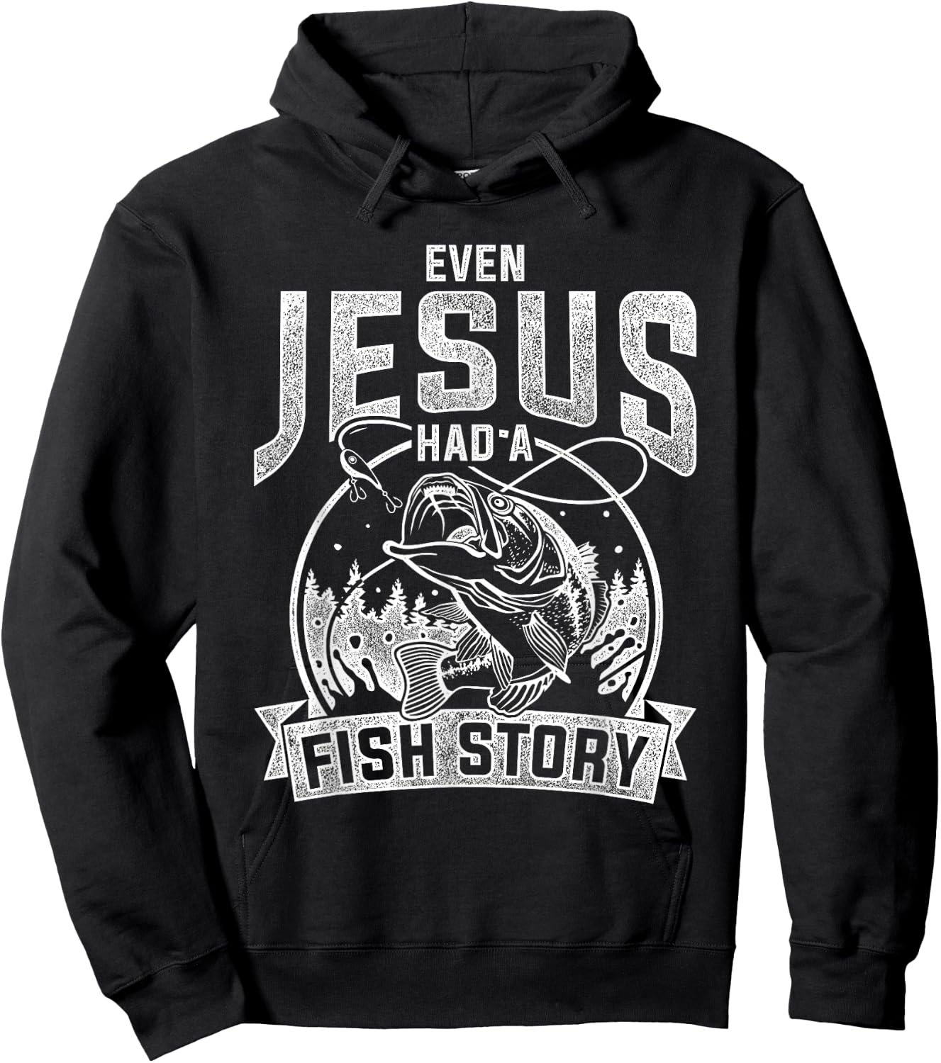 Even Jesus Had A Fish Story Jesus Hoodie - Hoodie | Black