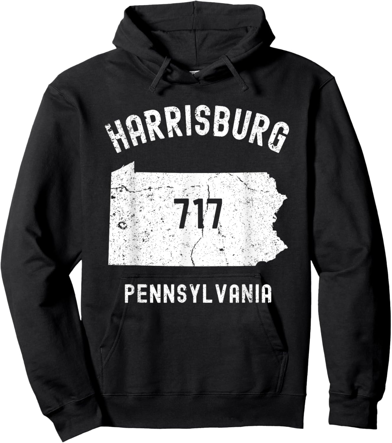 Harrisburg Pennsylvania PA 717 Vintage Athletic Style Hoodie - Hoodie | Black