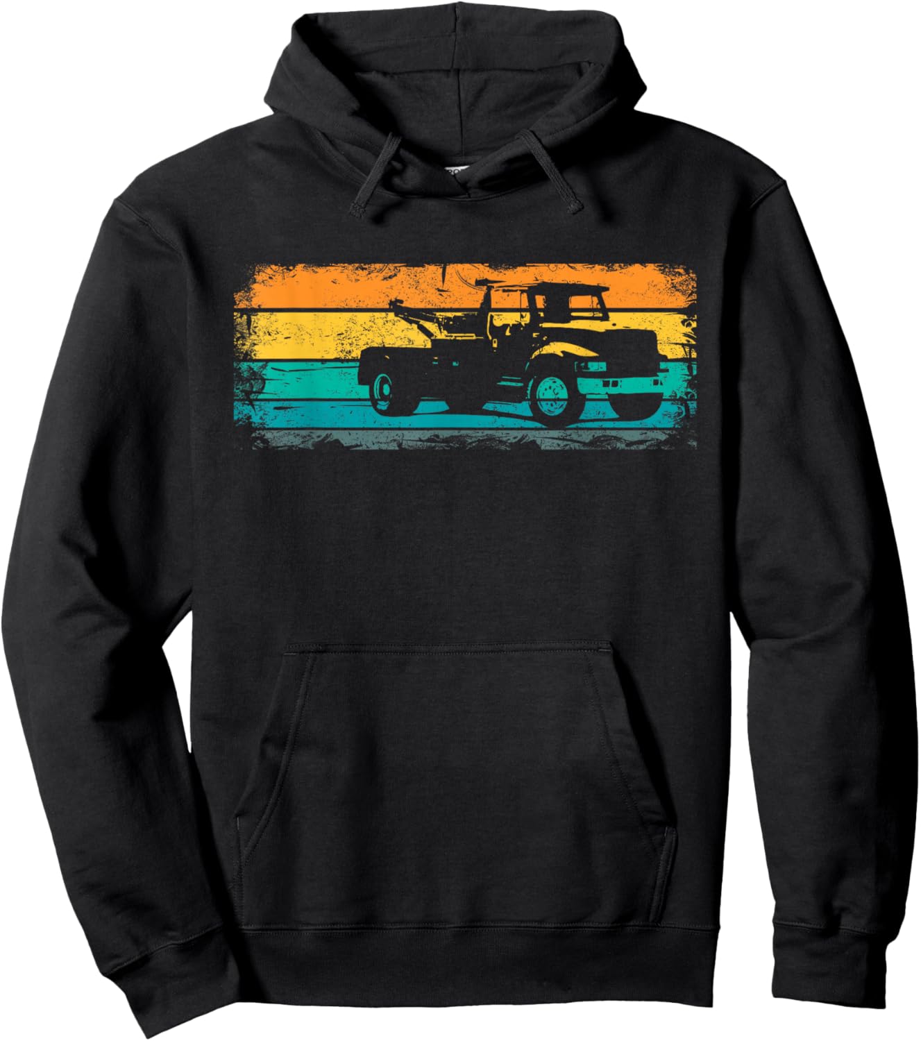 Retro Tow Truck Tow Truck - Vintage Towing Service Hoodie - Hoodie | Black