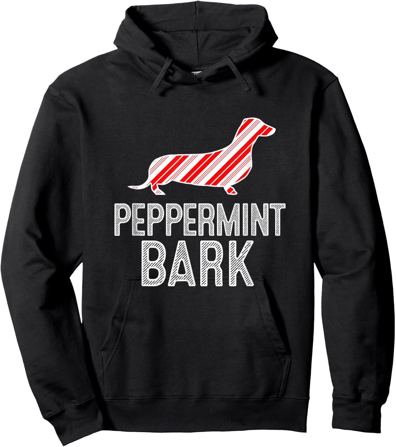 Doxie Dachshund Peppermint Bark Christmas Dog Hoodie - Hoodie | Black