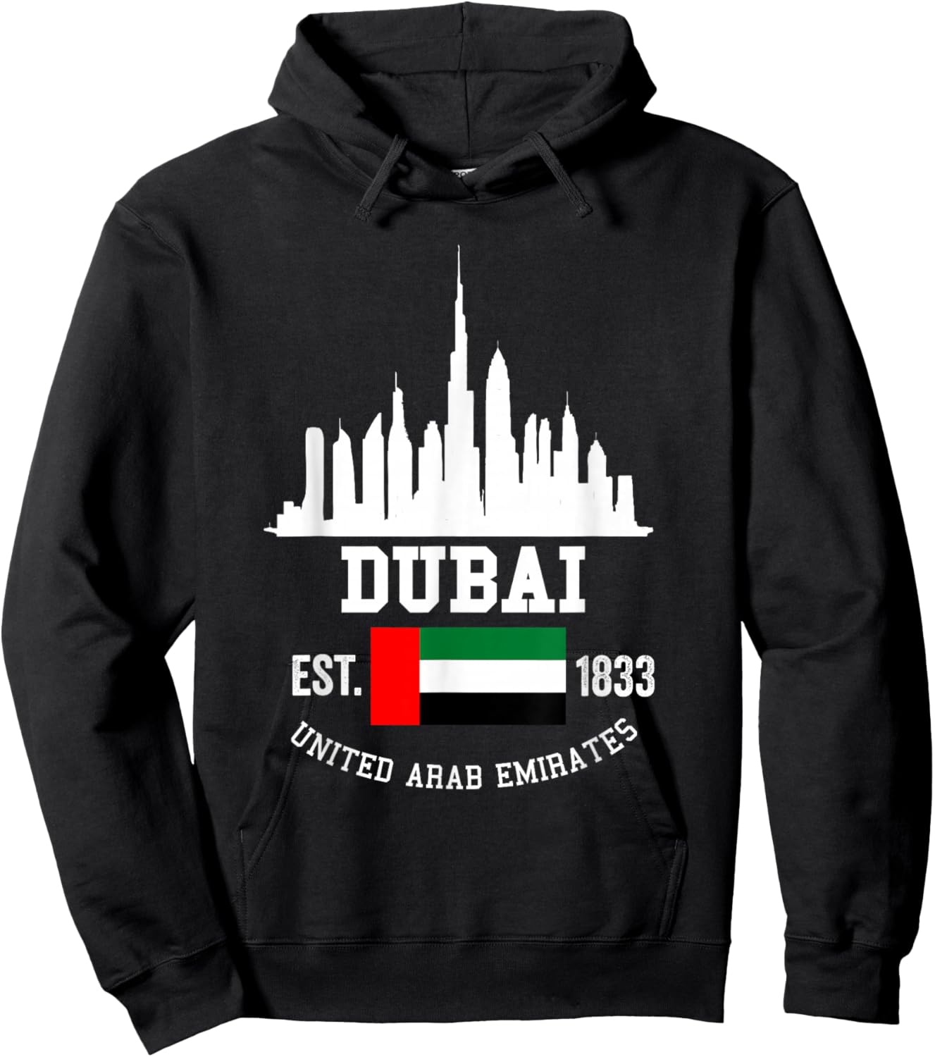 Dubai Souvenir Skyline UAE United Arab Emirate Reminder Hoodie - Hoodie | Black