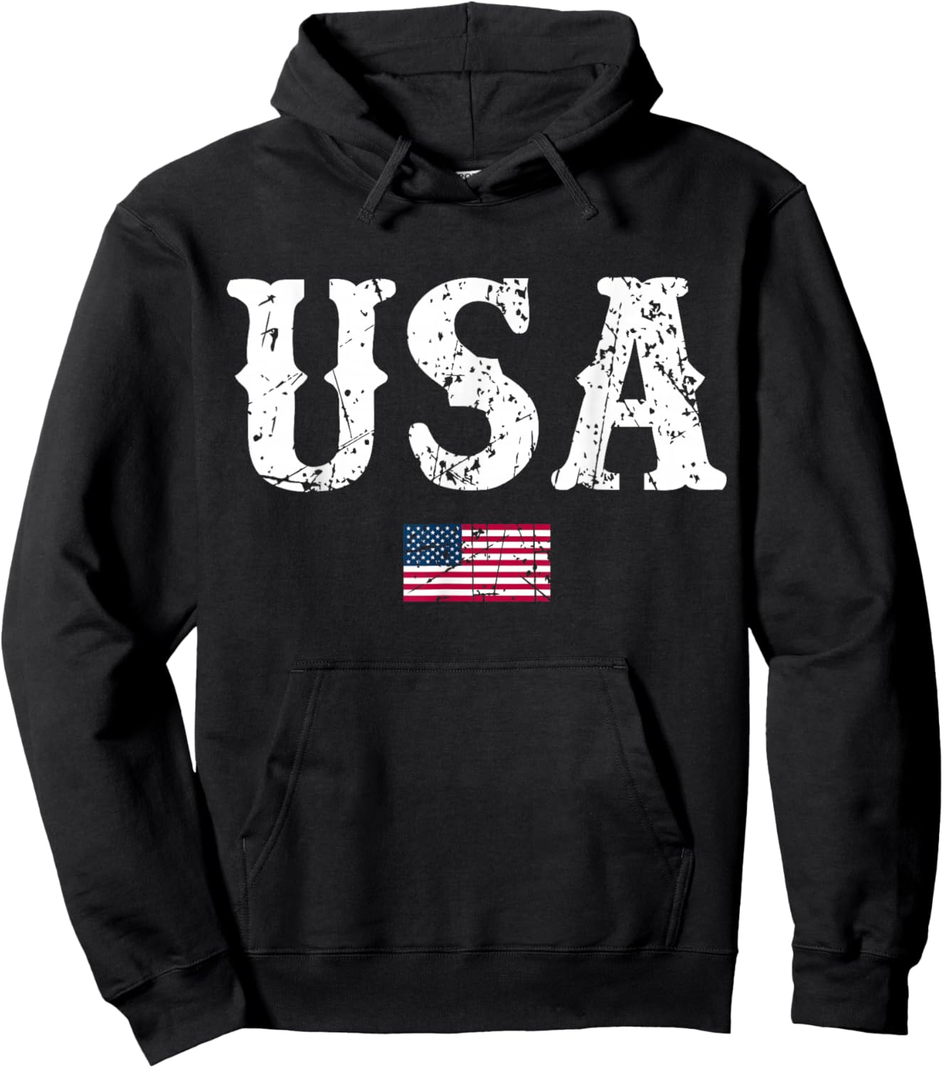 USA United States of America American Flag July 4th Hoodie - Hoodie | Black