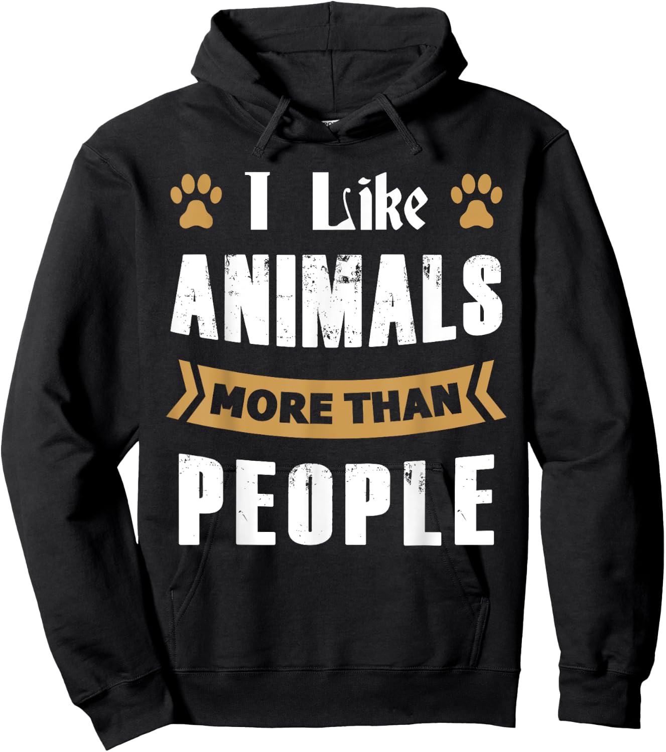 I Like Animals More Than People Funny Animal Lover's Hoodie - Hoodie | Black