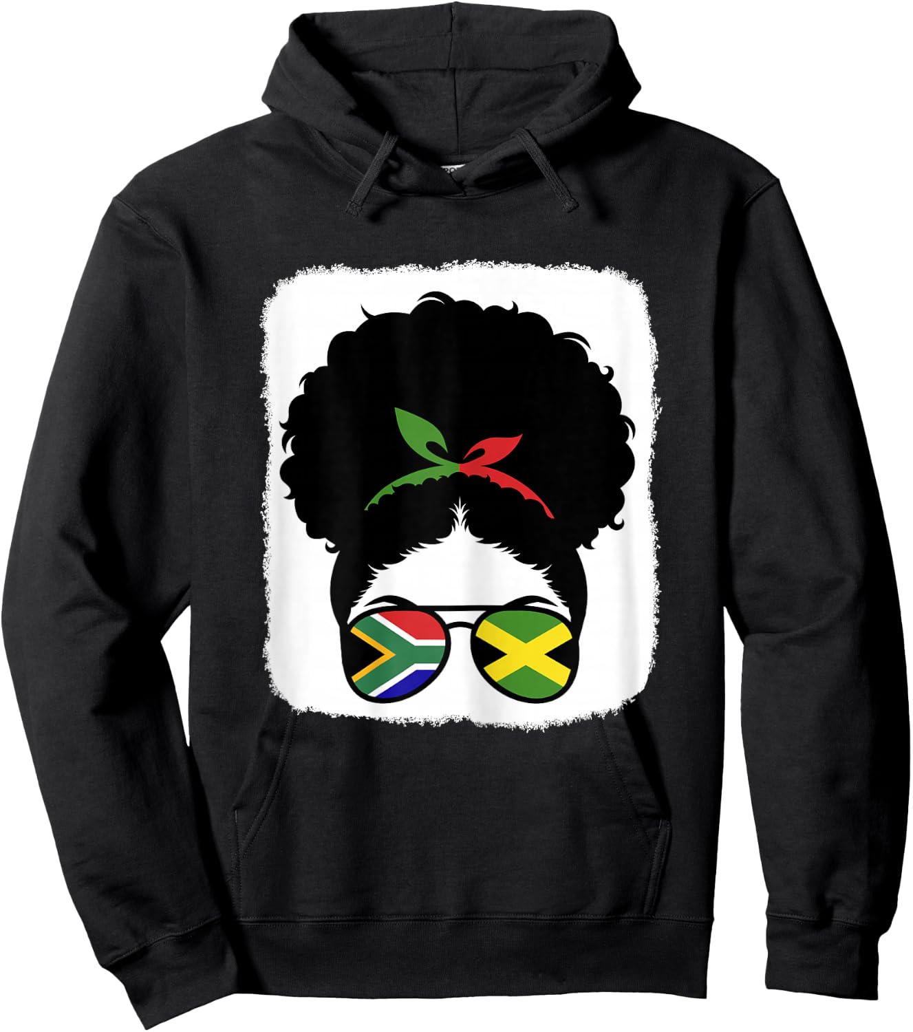 South Africa and Jamaica Mix Half South African Jamaican Hoodie - Hoodie | Black
