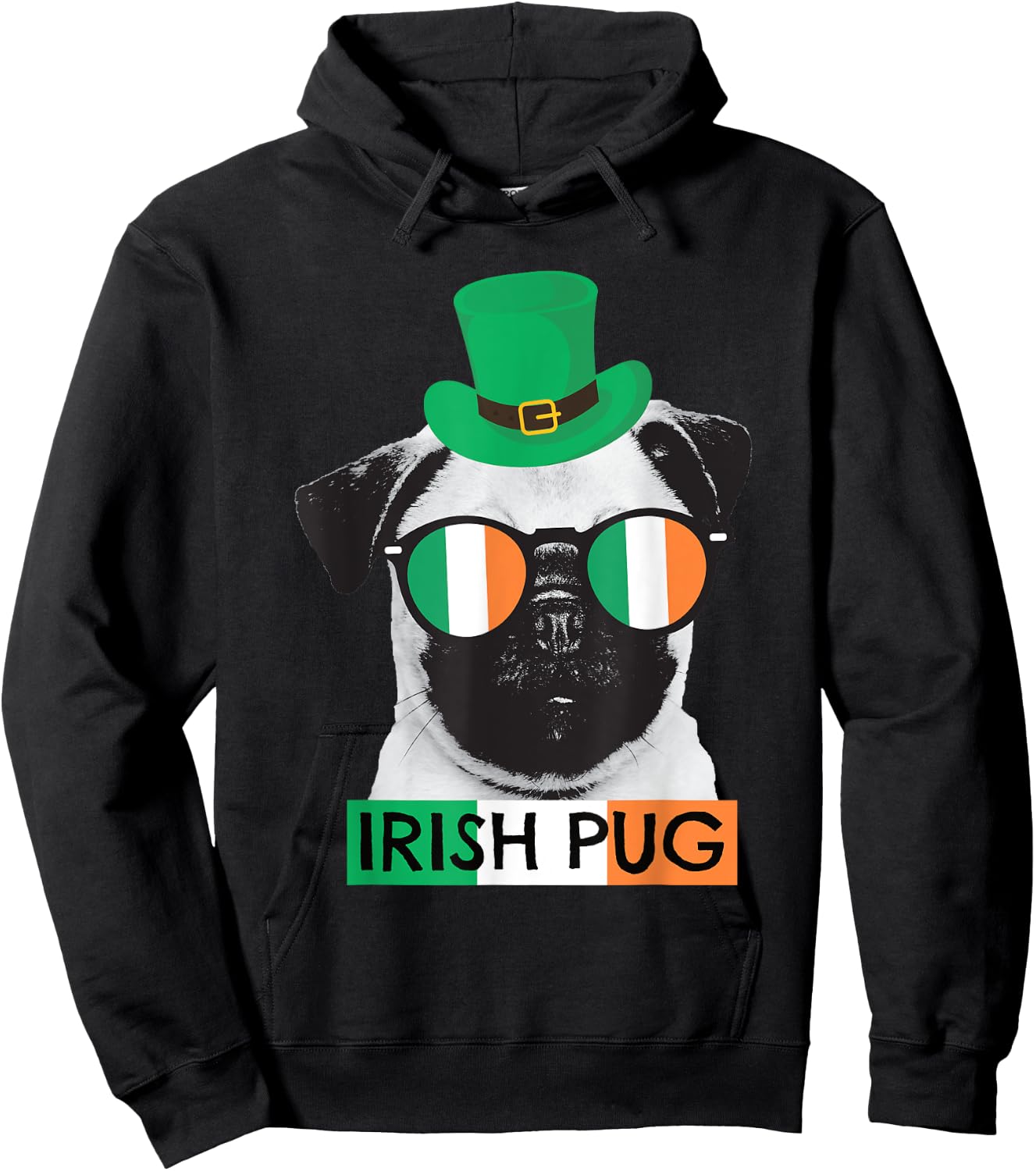 Irish Pug St Patricks Day Shirt for Pug Dog Lovers Hoodie - Hoodie | Black
