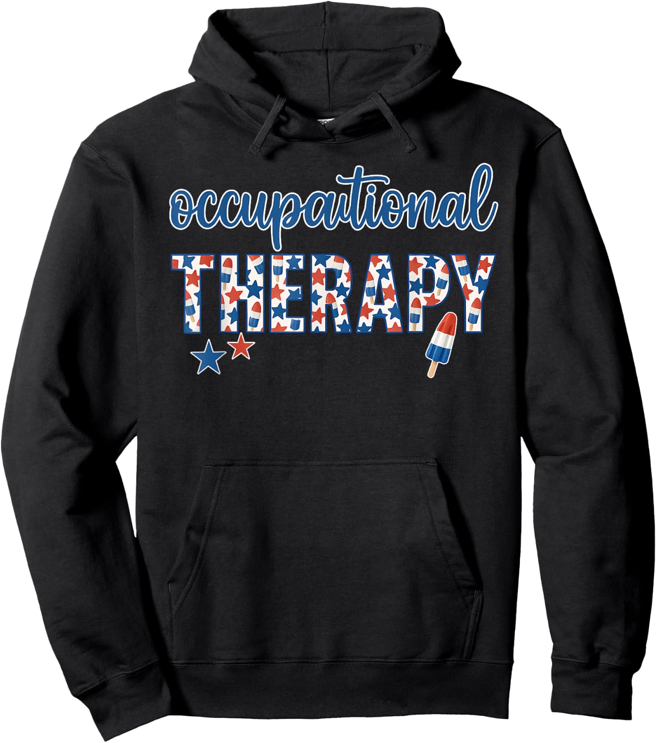Red White Blue Hoodie - Hoodie | Black