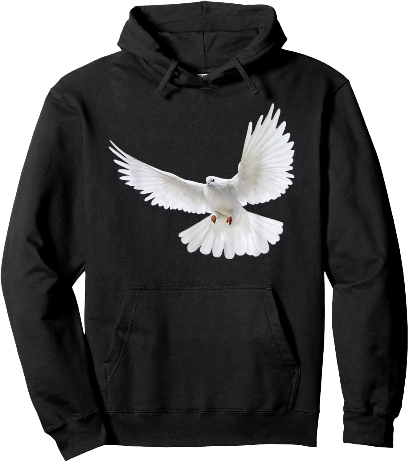 Beautiful Flying Peaceful White Dove Photo Silhouette Hoodie - Hoodie | Black