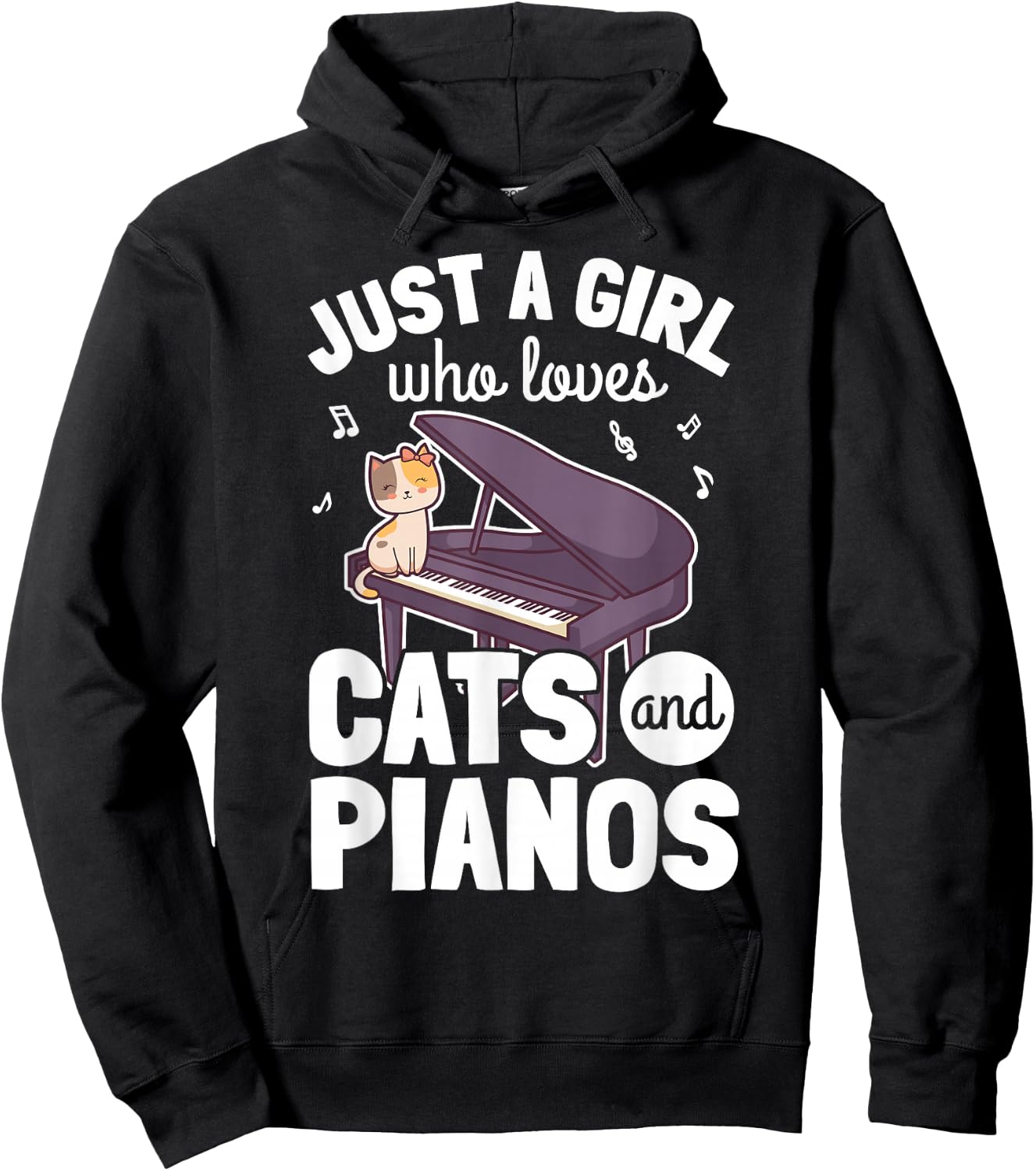 Piano Player Pianist Piano Musician I Cat Hoodie - Hoodie | Black