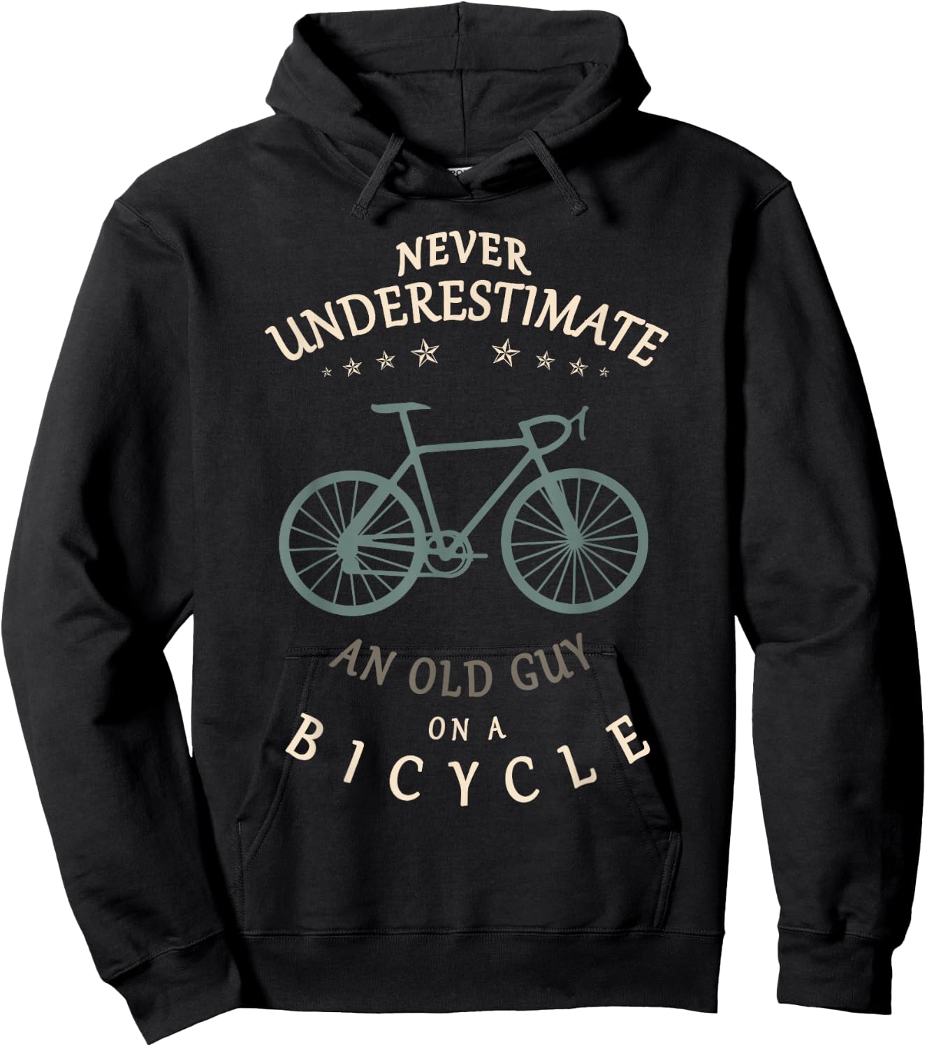 Bike Cycling Never Underestimate an Old Guy On a Bicycle Dad Hoodie - Hoodie | Black