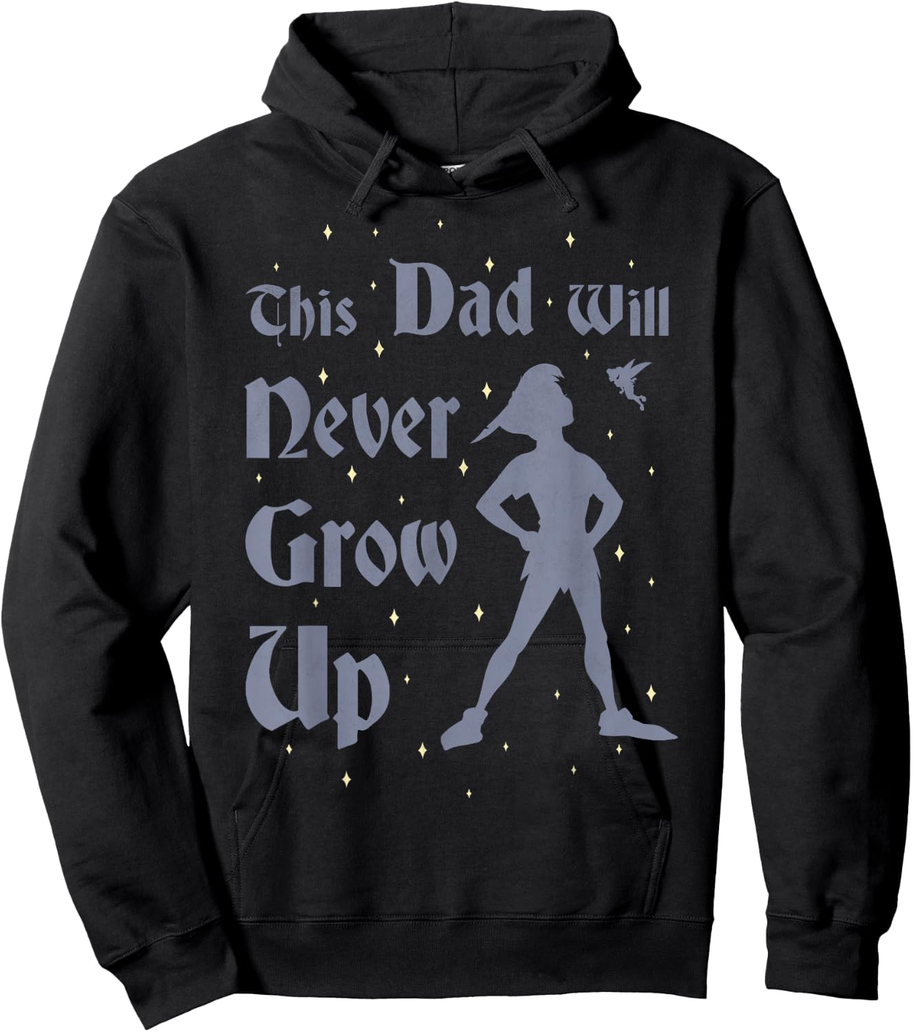 Disney Peter Pan This Dad Will Never Grow Up Graphic Hoodie - Hoodie | Black