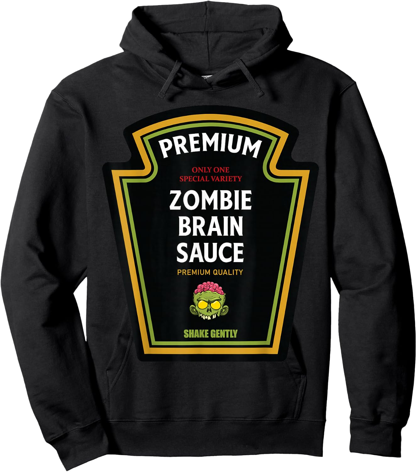 Zombie Brain Sauce 2024 Halloween Ketchup Matching Costume Hoodie - Hoodie | Black