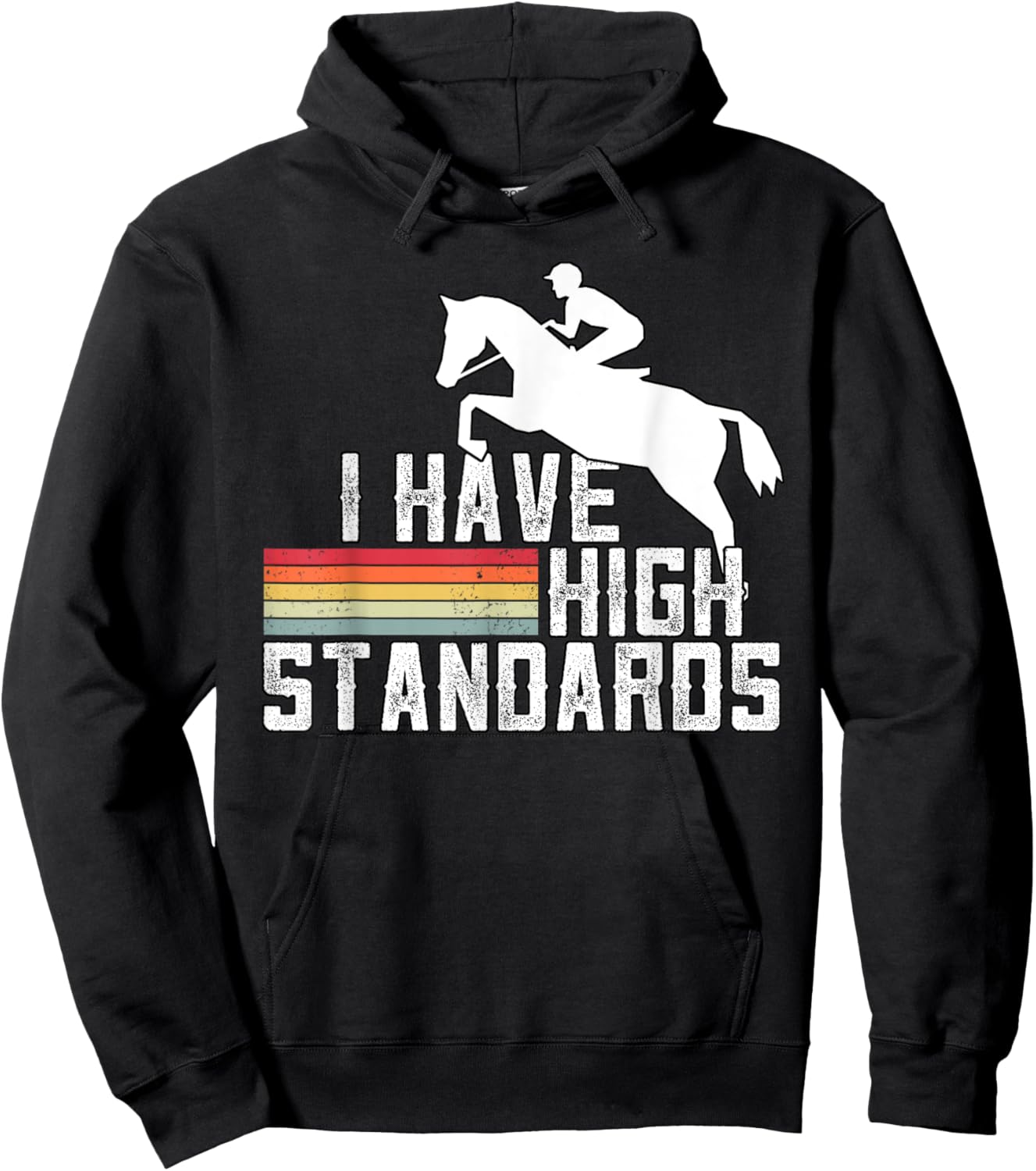 I Have High Standards Horse Lover Equestrian Show Jumping Hoodie - Hoodie | Black