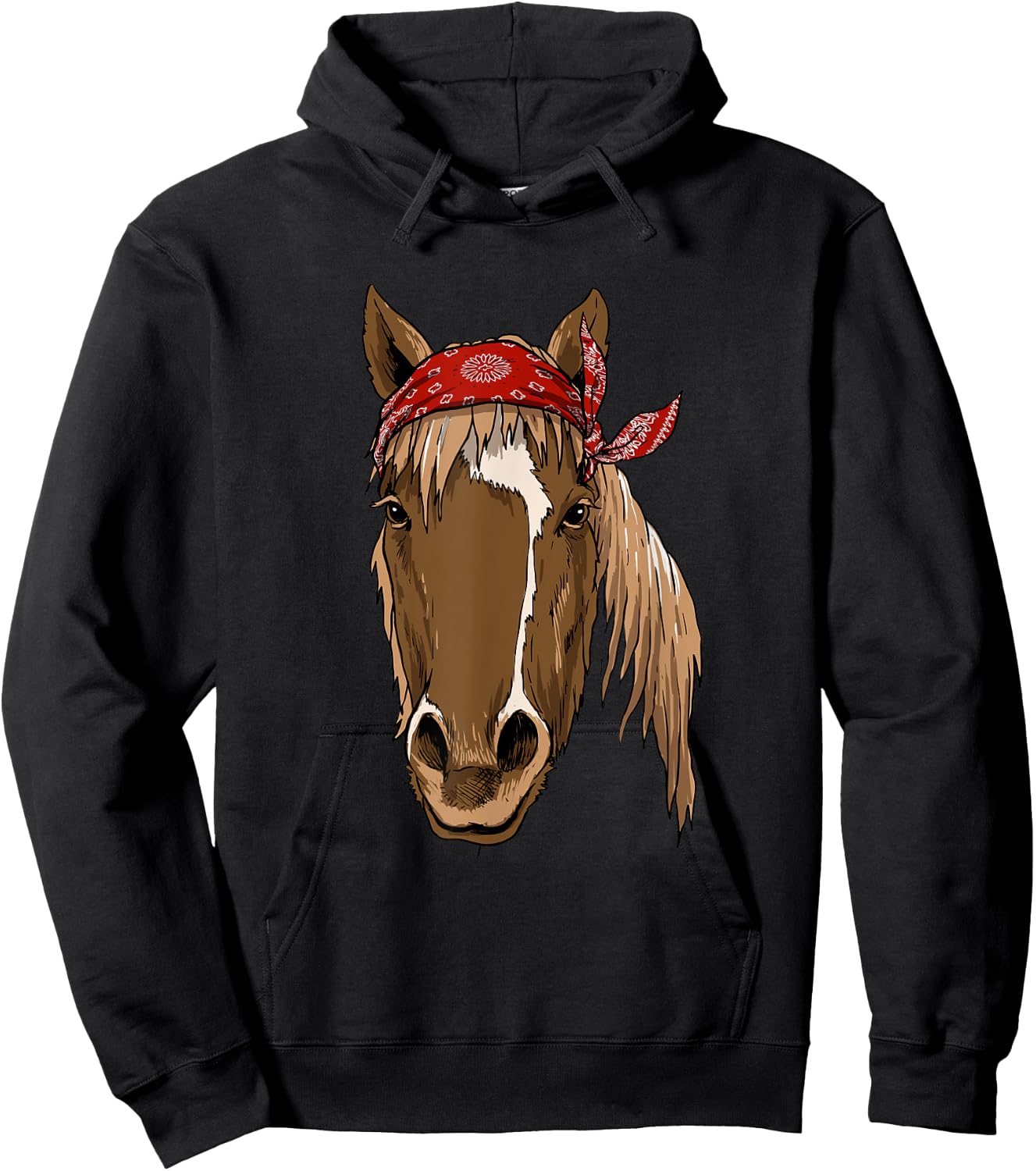 Horse Bandana Shirt for Horseback Riding Horse Lover Hoodie - Hoodie | Black