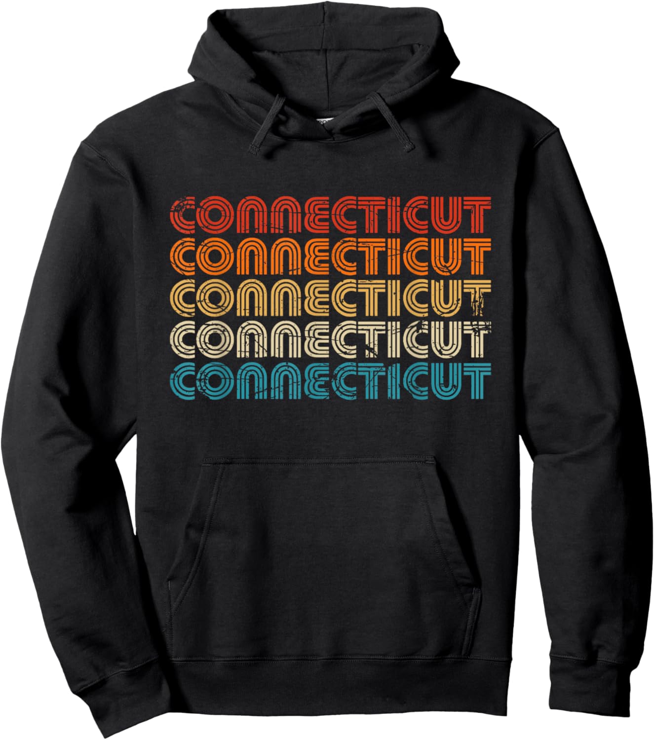 Connecticut State Country Retro Vintage Women Youth Hoodie - Hoodie | Black
