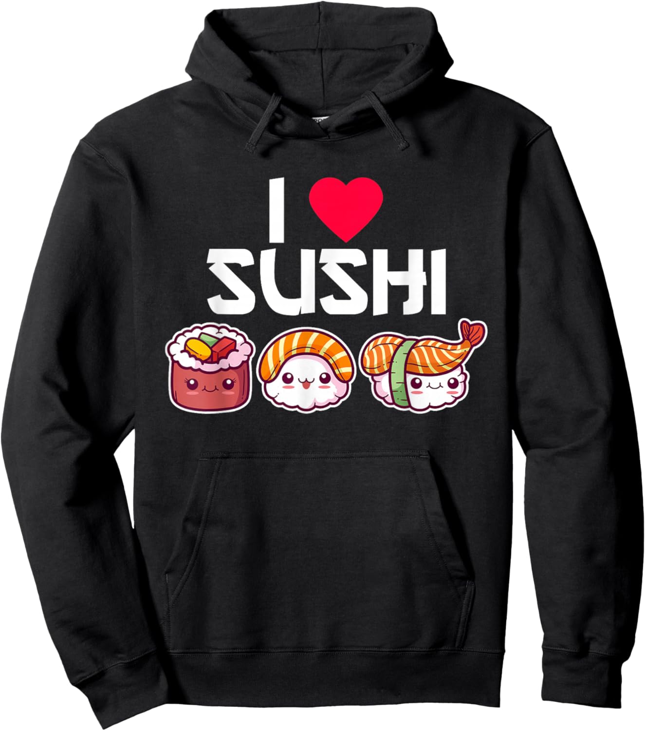 I Love Sushi Hoodie - Hoodie | Black