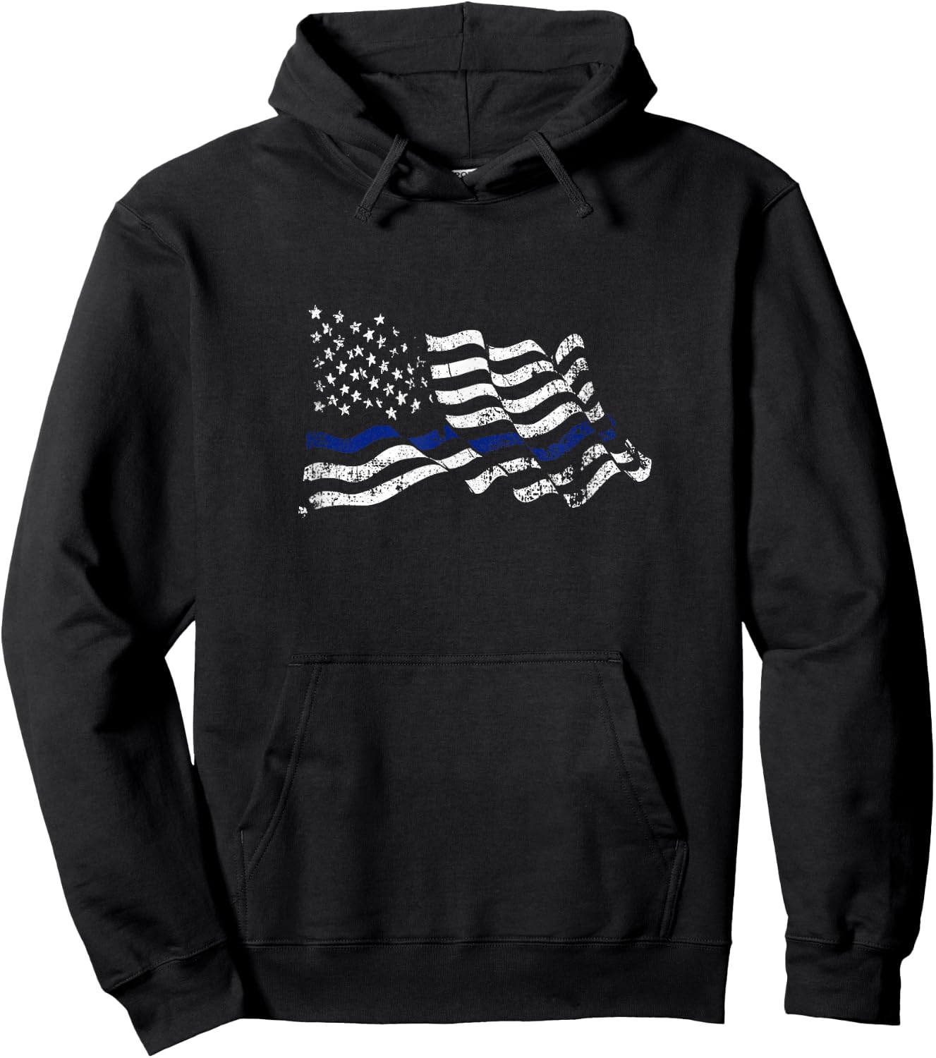 Thin Blue Line Flag Back The Blue Patriotic Police Men Hoodie - Hoodie | Black