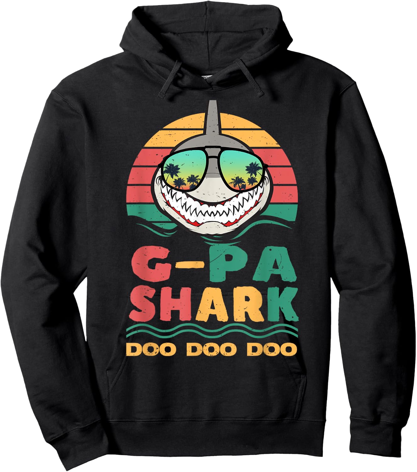 G-pa Shark Father's Day Papa Dad Grandpa Men Gift Hoodie - Hoodie | Black