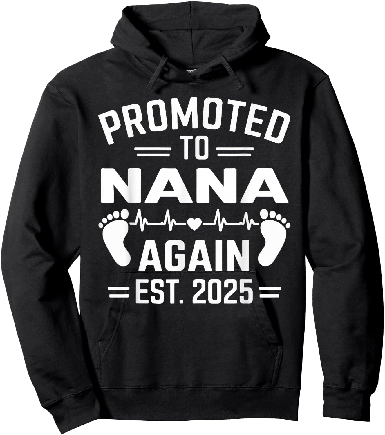 Promoted To Nana Again Est 2025 Nana Baby Hoodie - Hoodie | Black