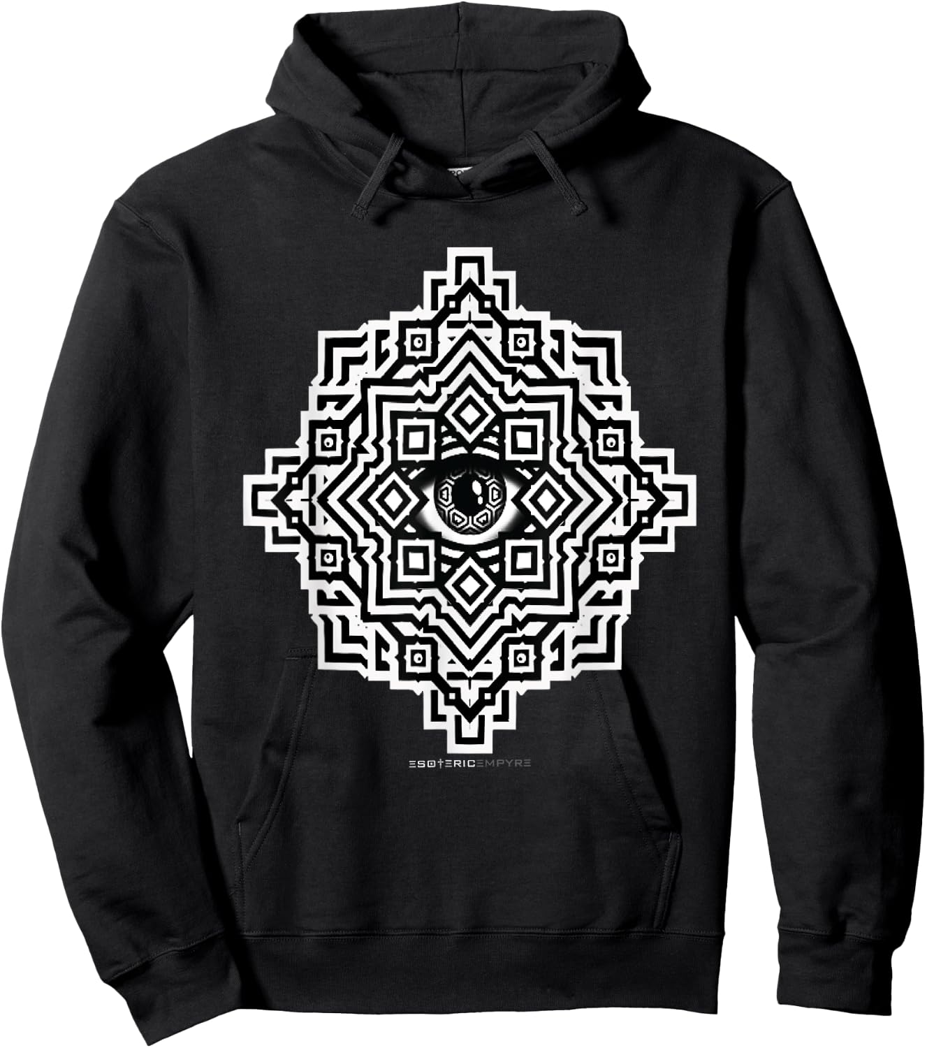 Sacred Geometry Eye Optical Illusion Trippy Hoodie - Hoodie | Black