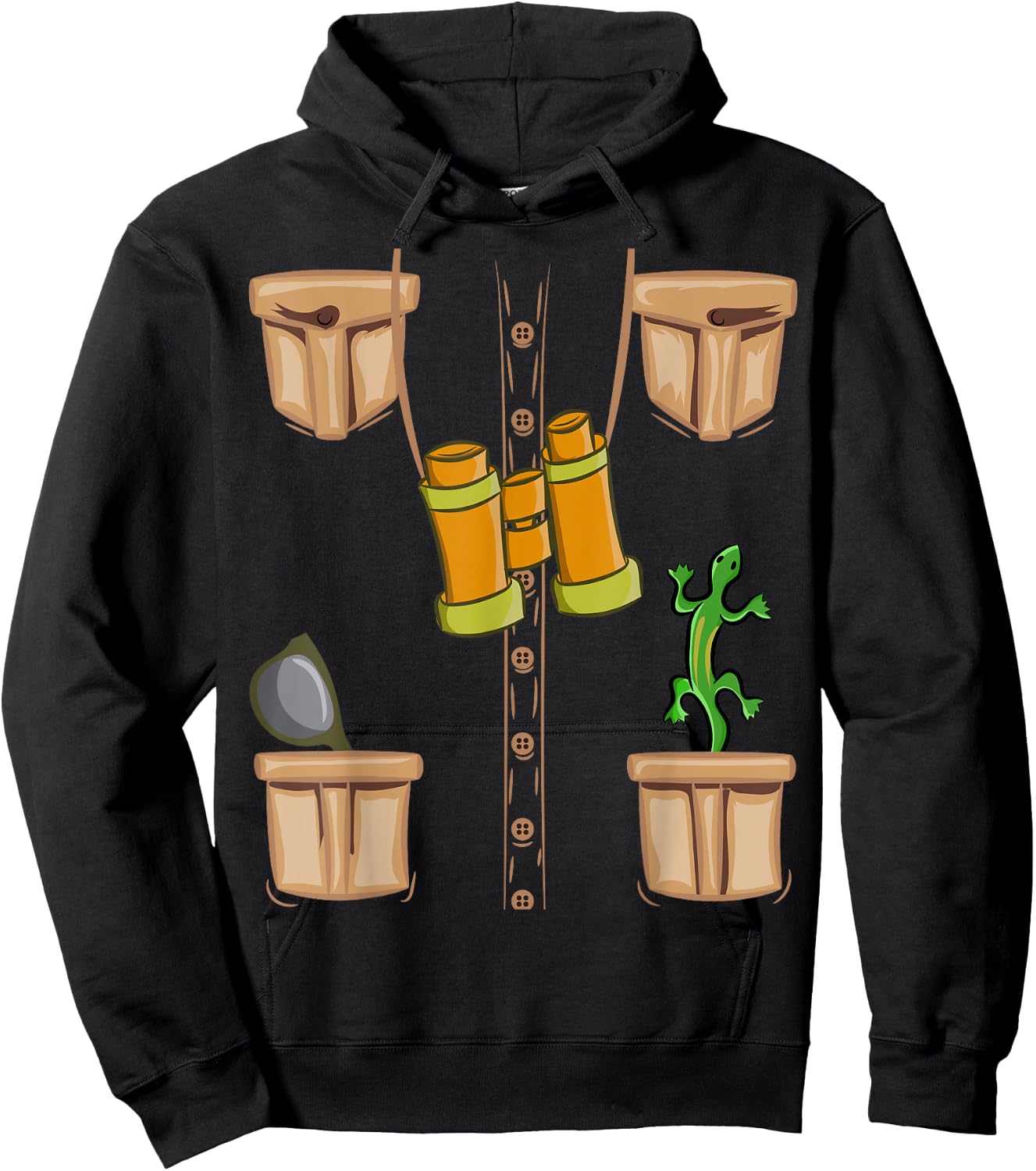 Halloween Animal Zookeeper, Jungle Safari Explorer Vest Kids Hoodie - Hoodie | Black