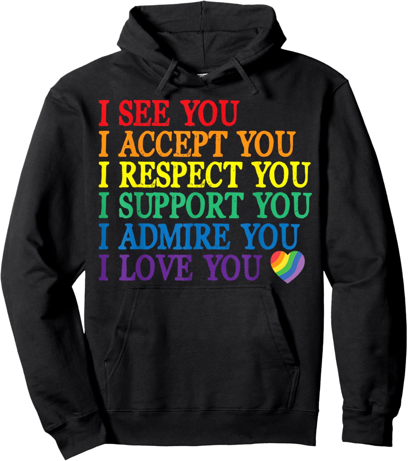 Pride Rainbow Affirmations Queer Lesben Gay CSD Party LGBT Hoodie - Hoodie | Black