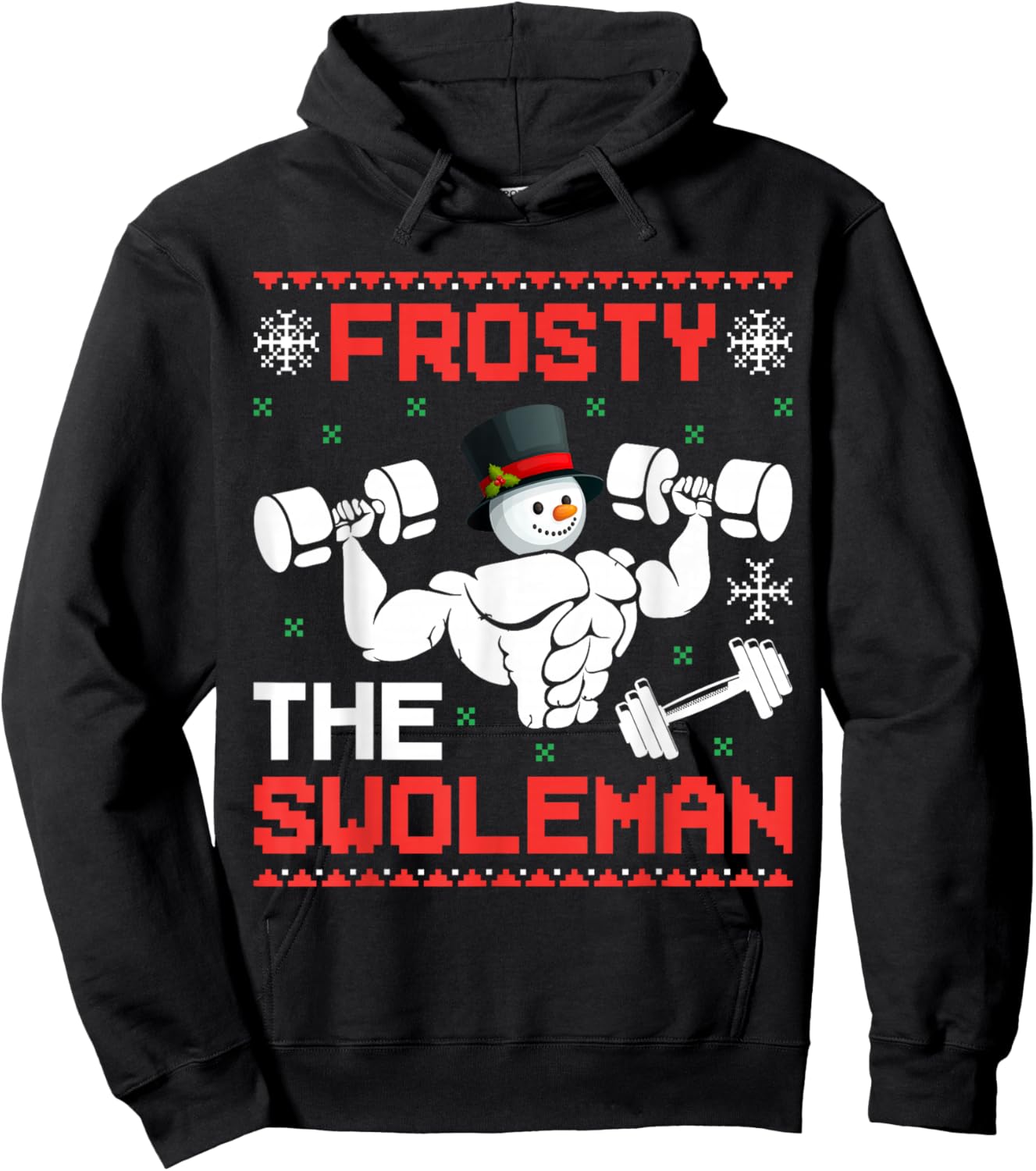 The Swoleman Ugly Christmas Gym Hoodie - Hoodie | Black