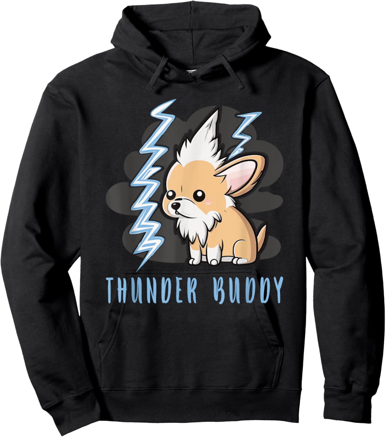 Thunder Buddy Dog Afraid Of Thunders Hoodie - Hoodie | Black