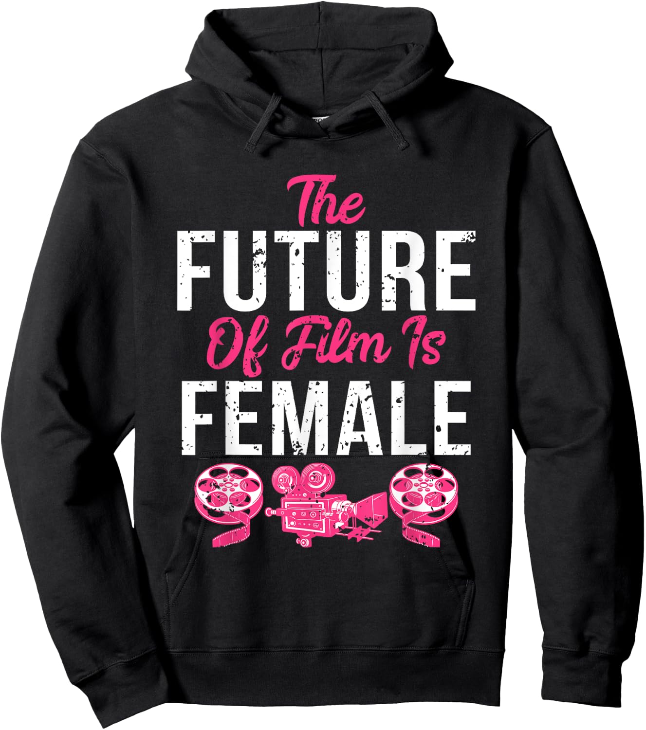 Funny Retro Vintage Filmmaker Future of Film is Female Hoodie - Hoodie | Black