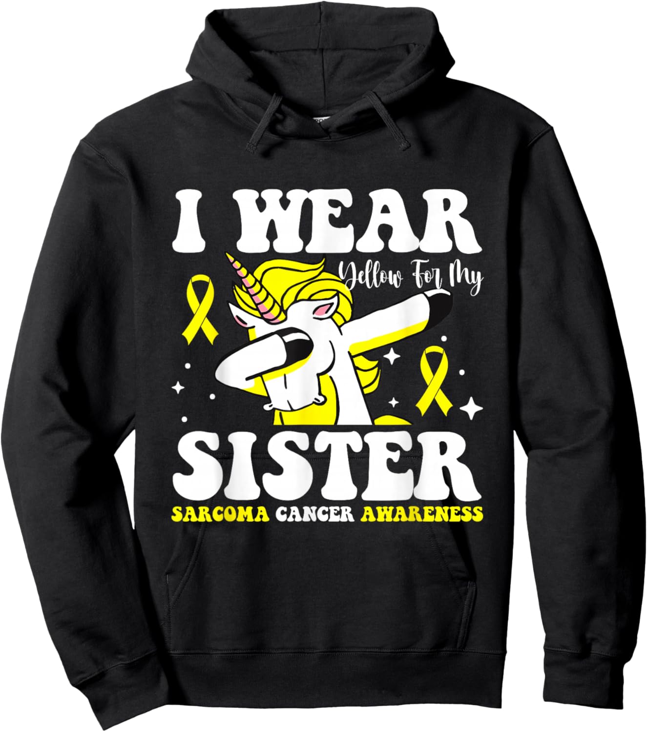 Wear Yellow Ribbon Warrior Fighter Sarcoma Awareness Month Hoodie - Hoodie | Black